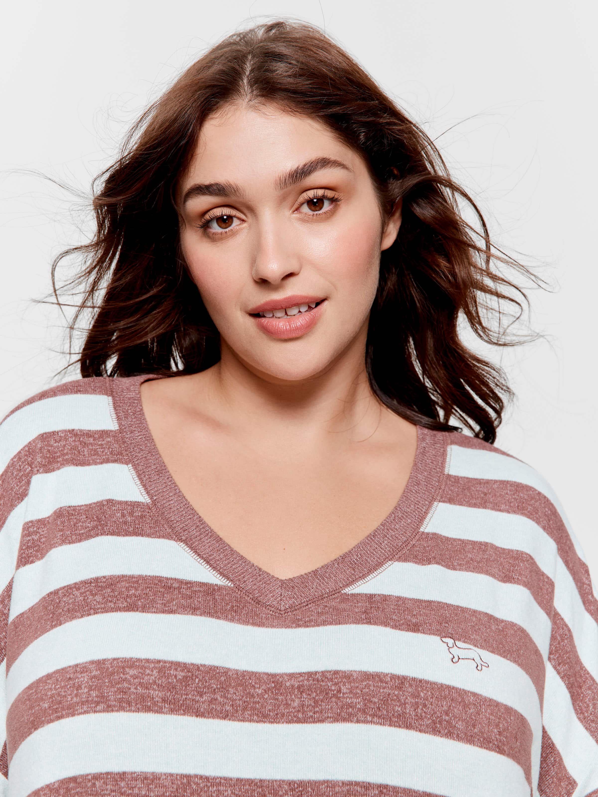 P.A. Plus Mint Choc Fuzzy Stripe Sweater