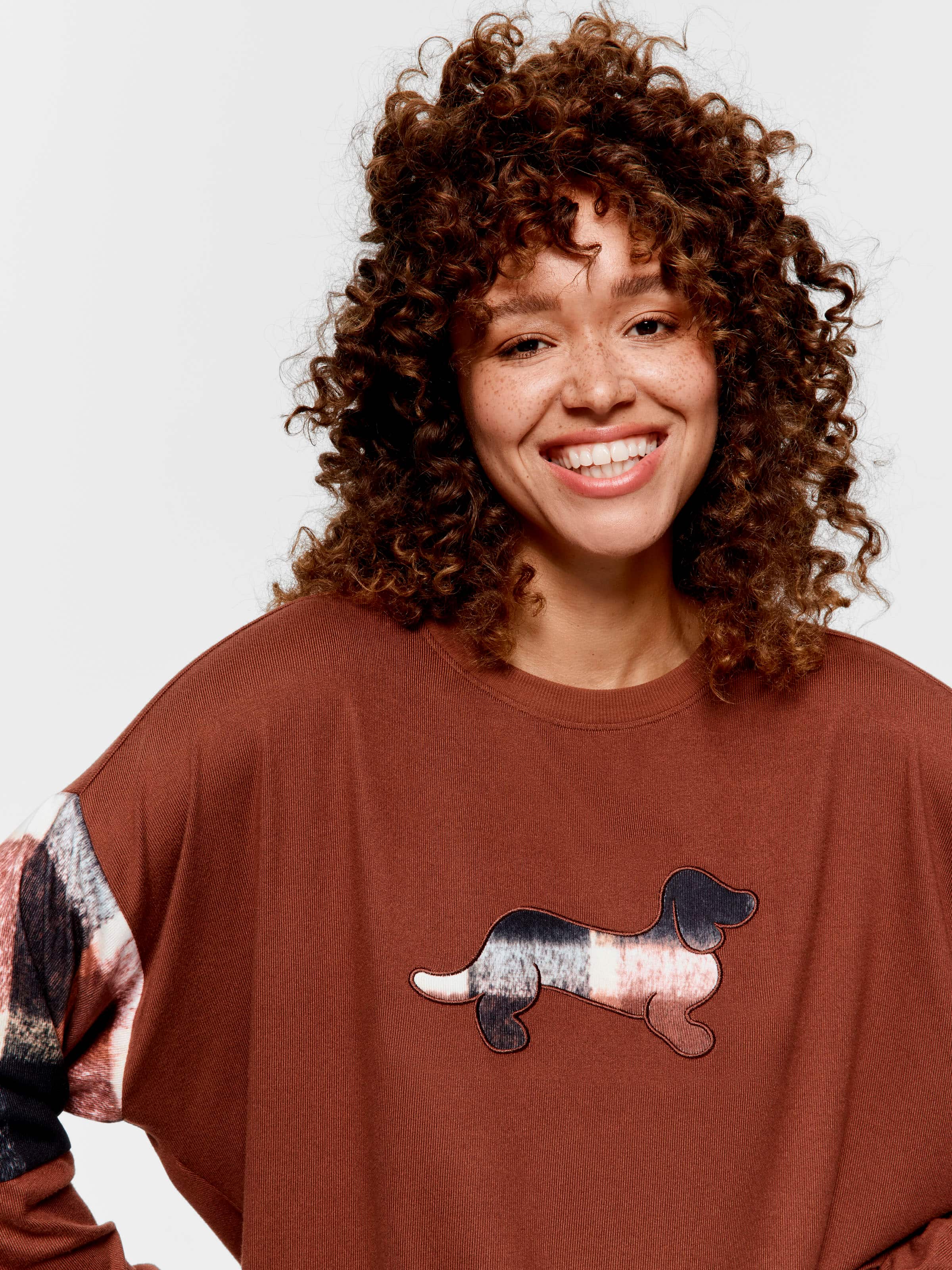 Brown Check Logo Plush Sweater