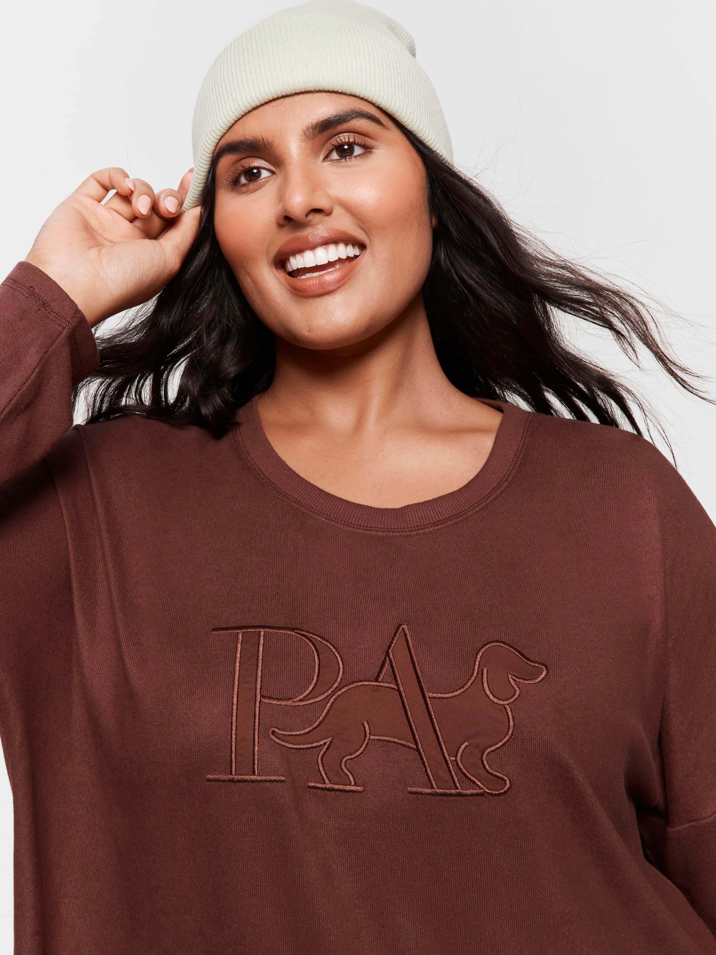 P.A. Plus Chocolate Plush Logo Sweater