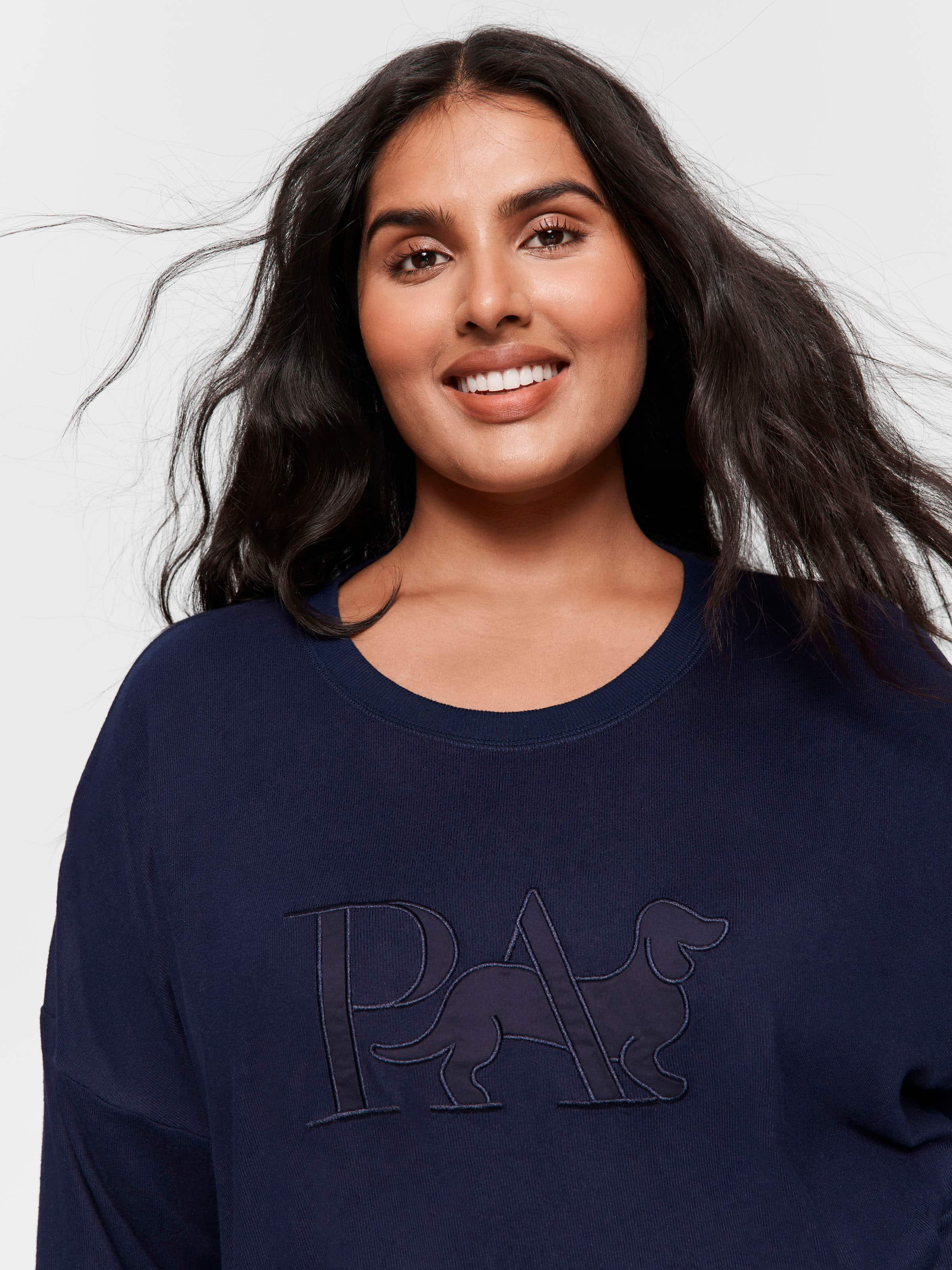 P.A. Plus Navy Logo Plush Sweater