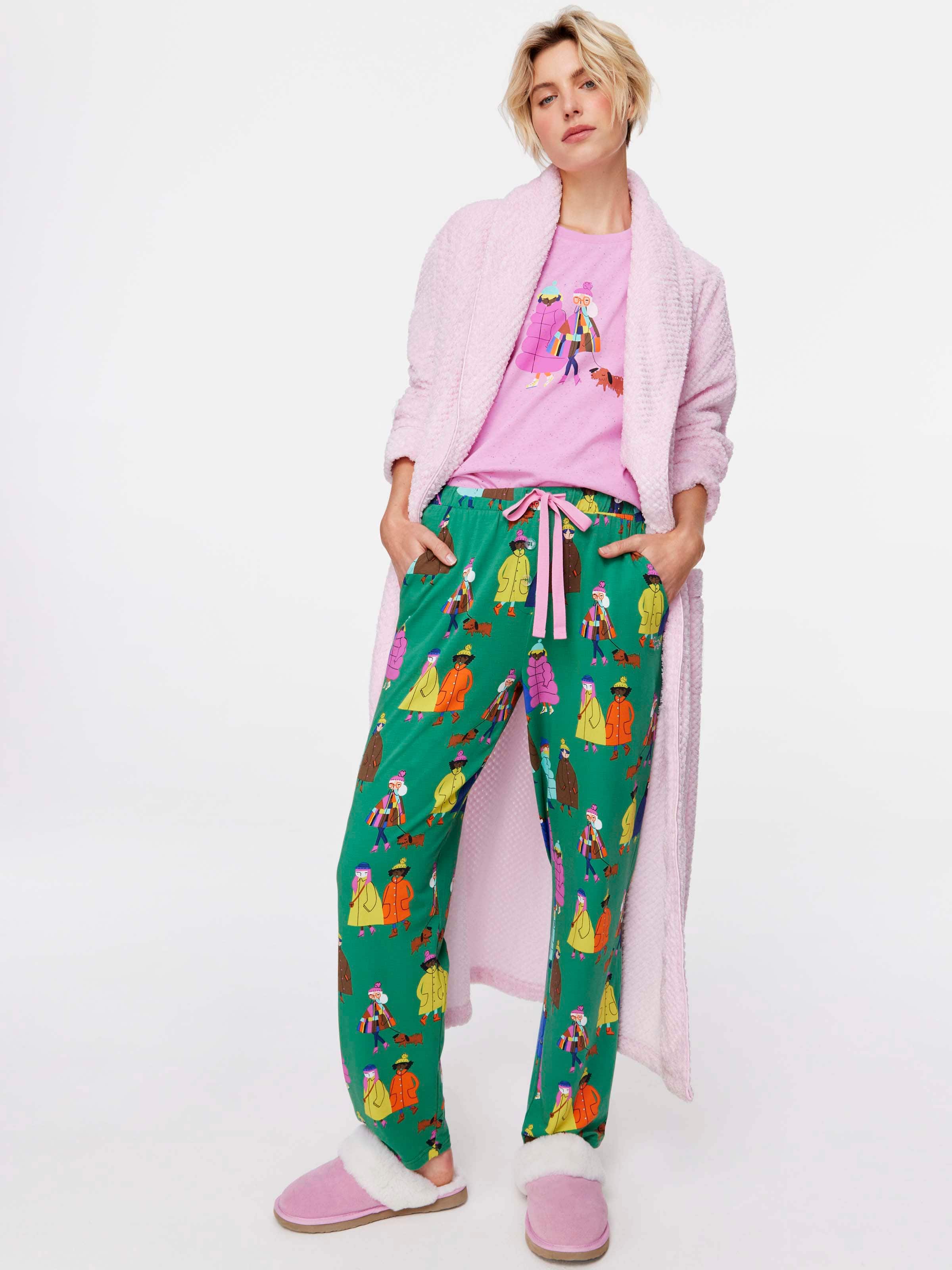 Buy Shady Lady women allover print pajamas pants pink Online