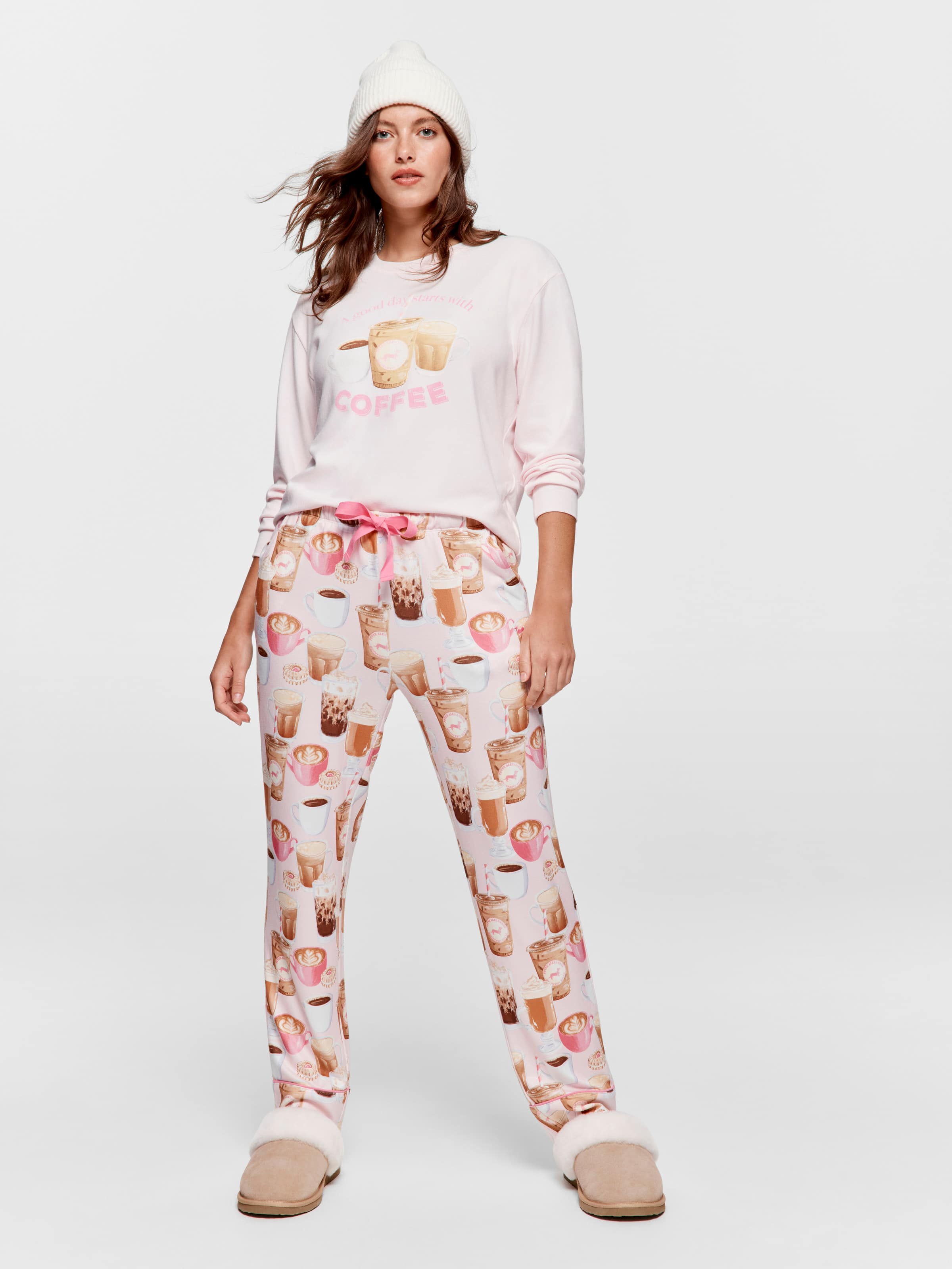 Coffee Plush Tapered Pj Pant