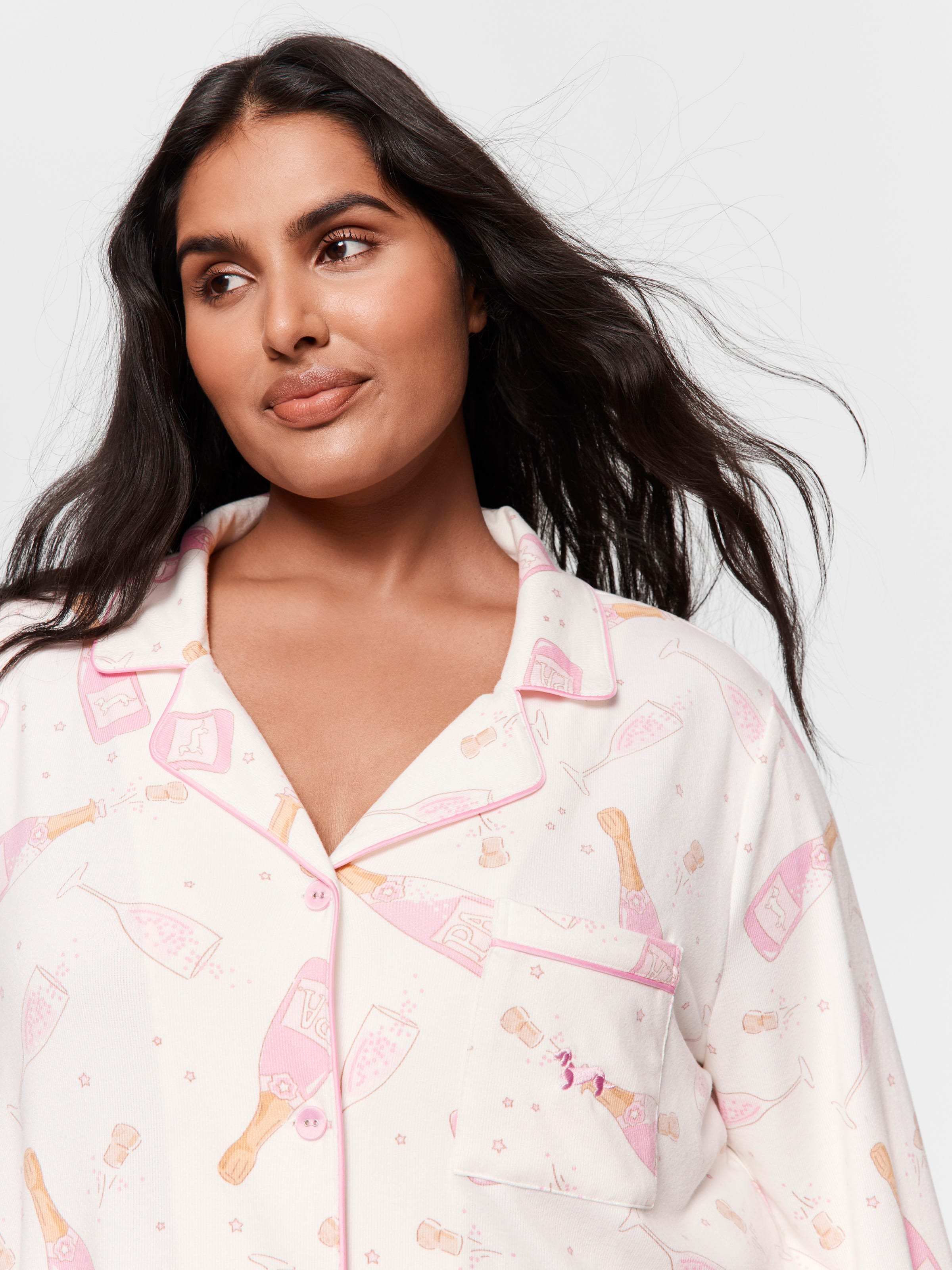 P.A. Plus Champagne Plush Long Pj Set