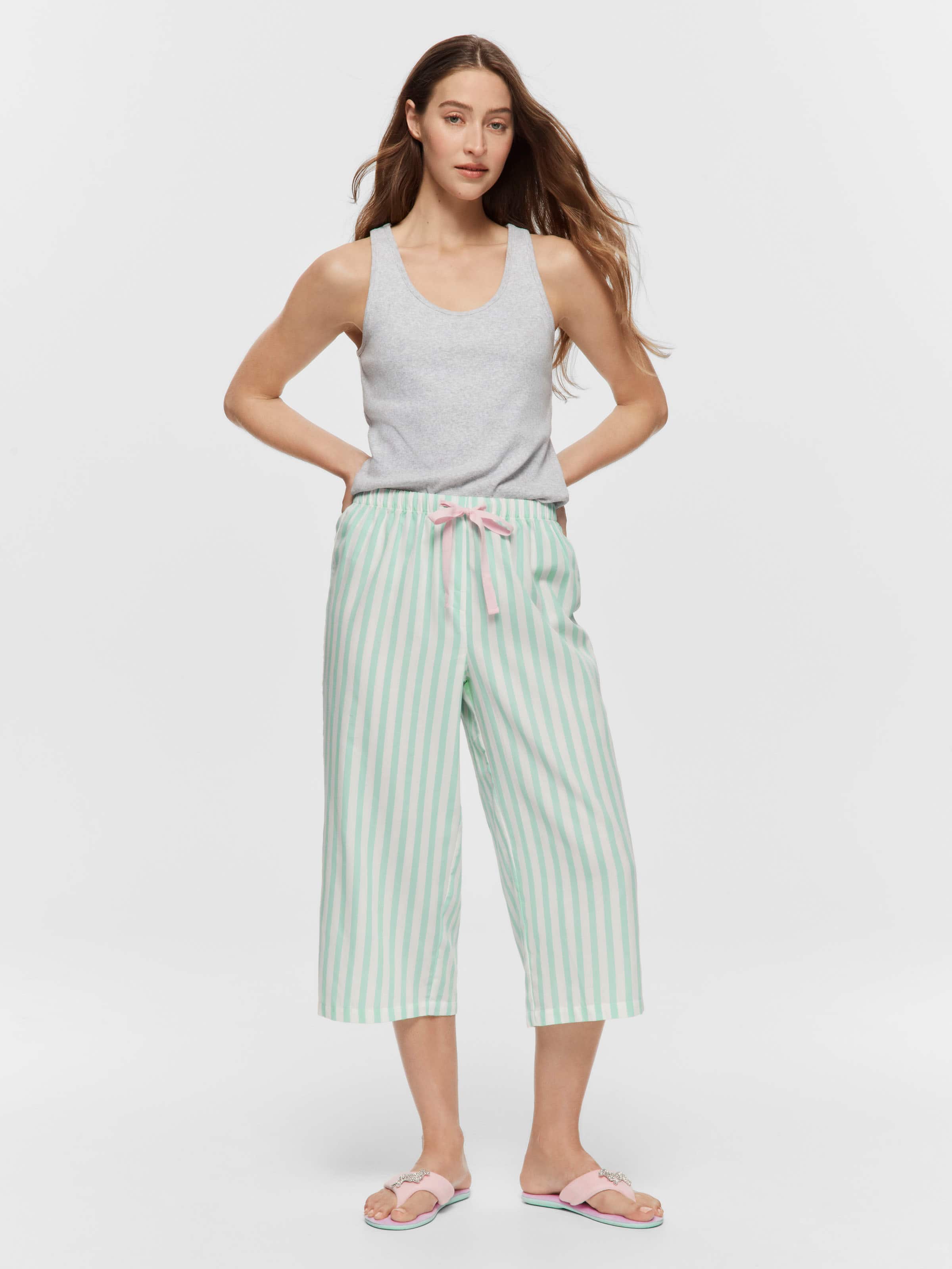 Green Stripe 3/4 Pj Pant