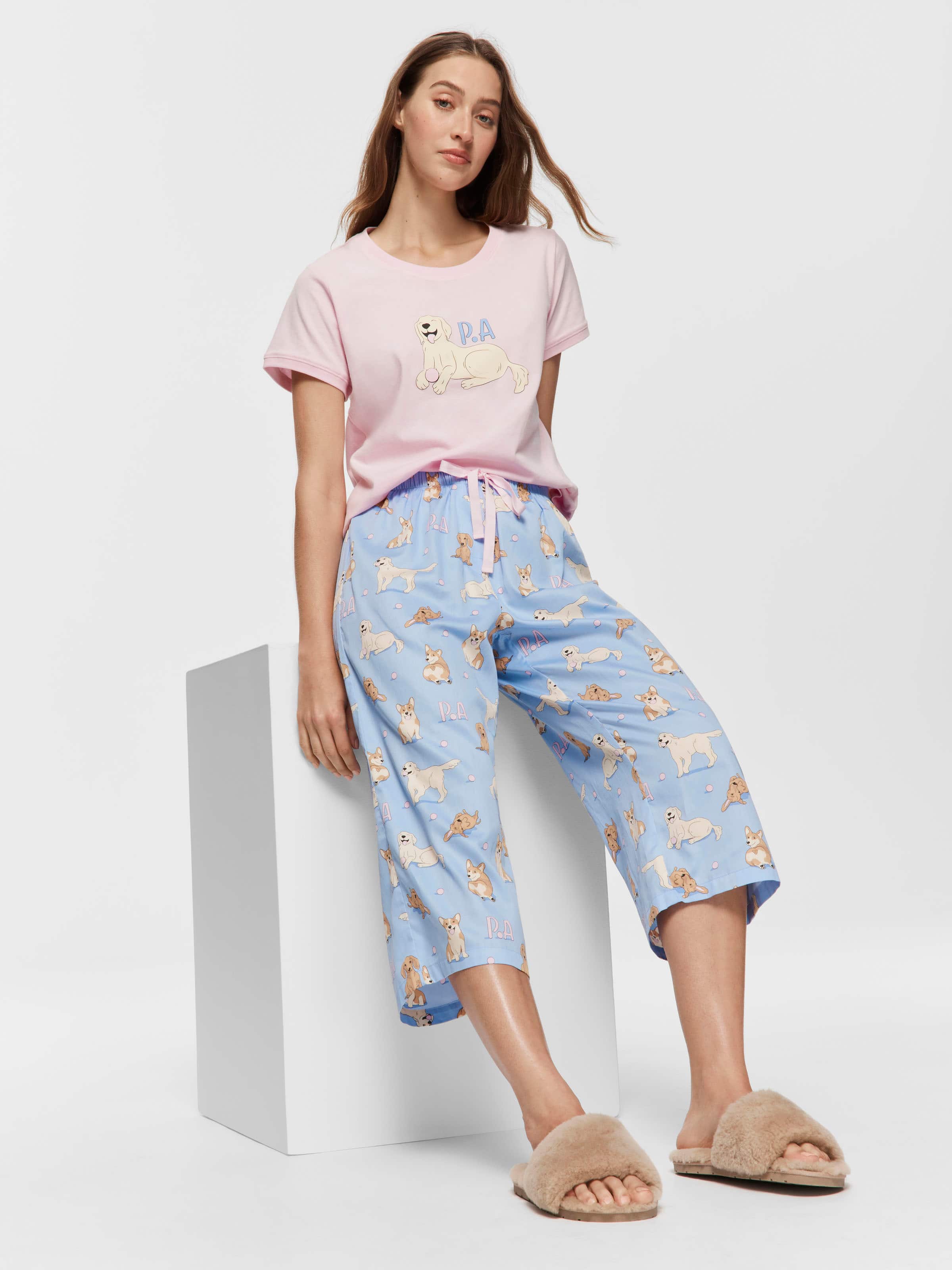 Playful Dog 3/4 Pj Pant