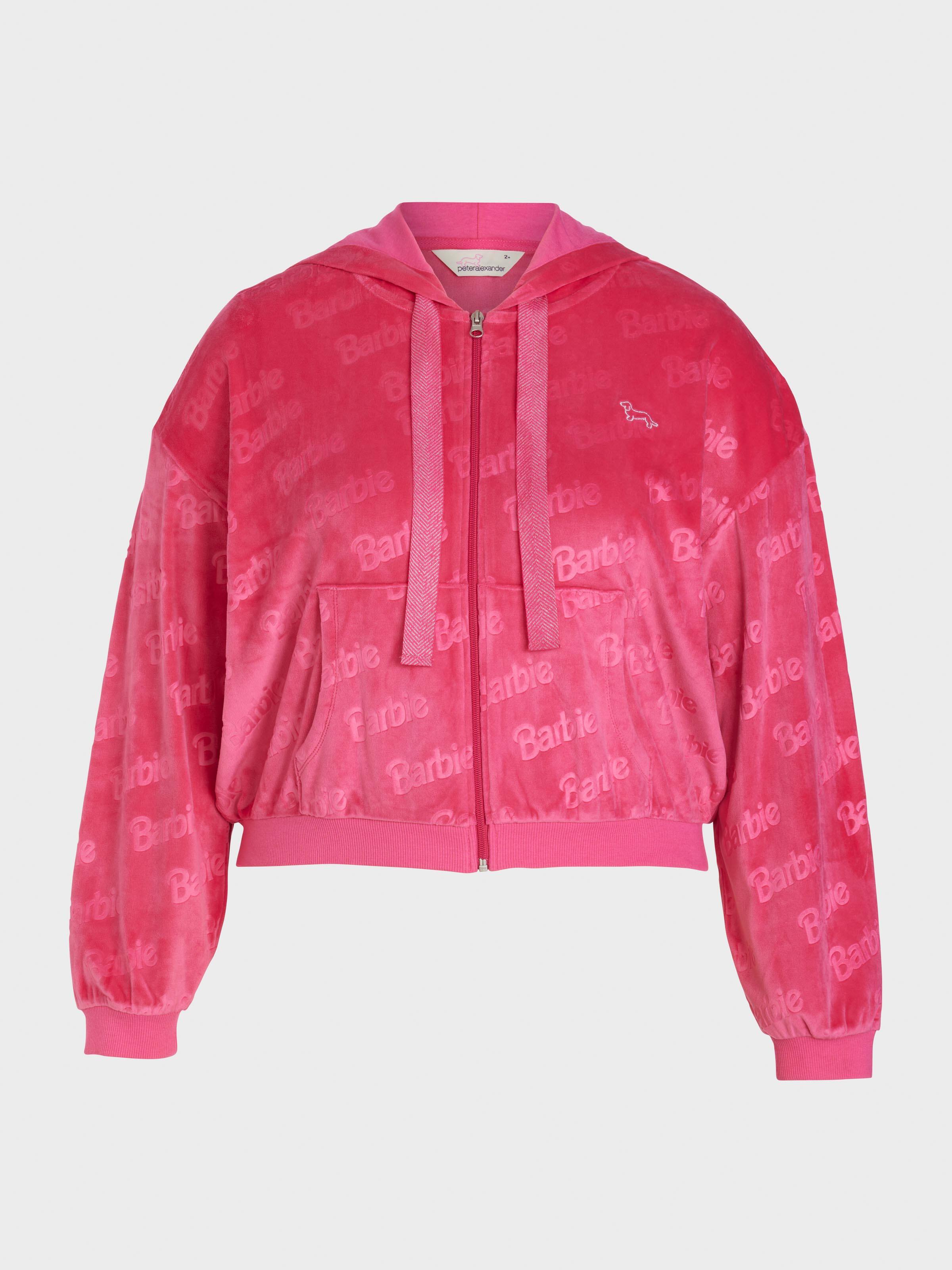 Barbie Velour Cropped Zip Through Jacket