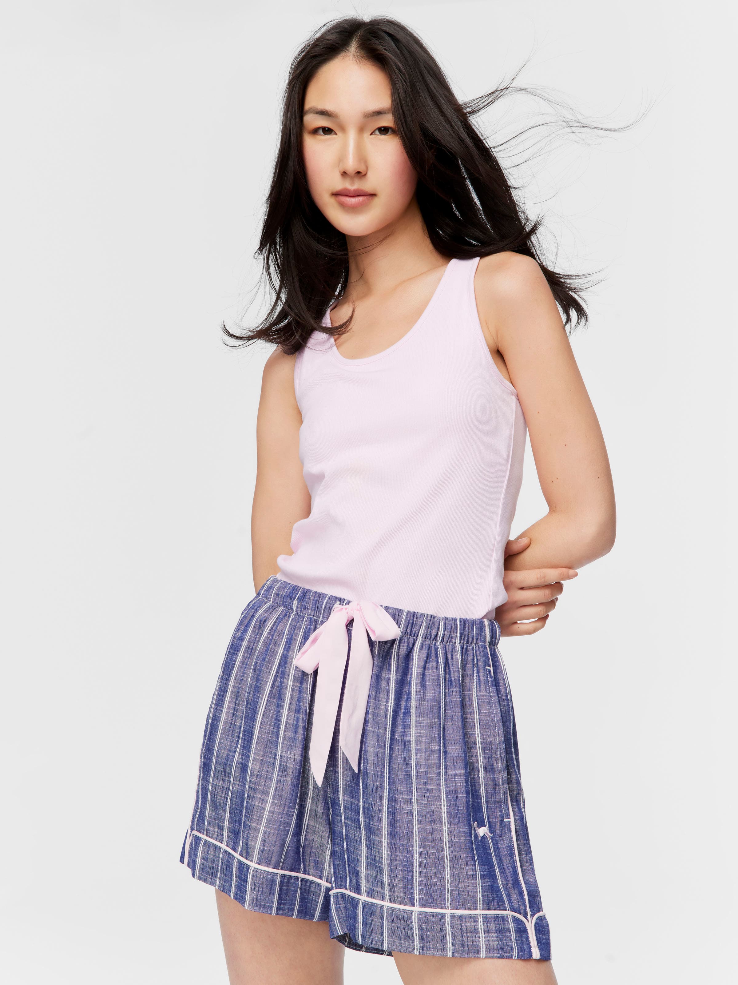 Navy Textured Mid Short