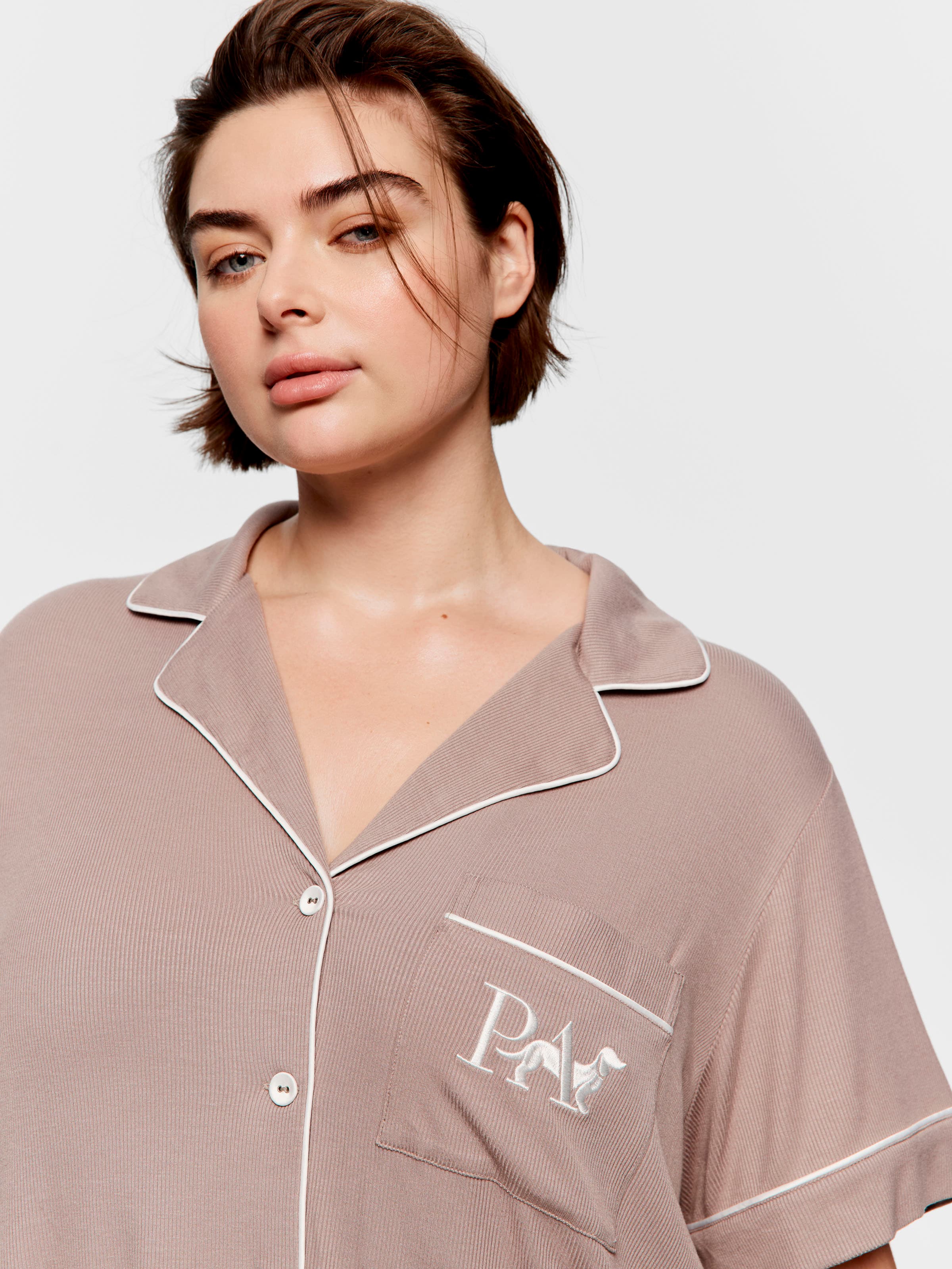 P.A. Plus Stone Bamboo Rib Short Sleeve Shirt
