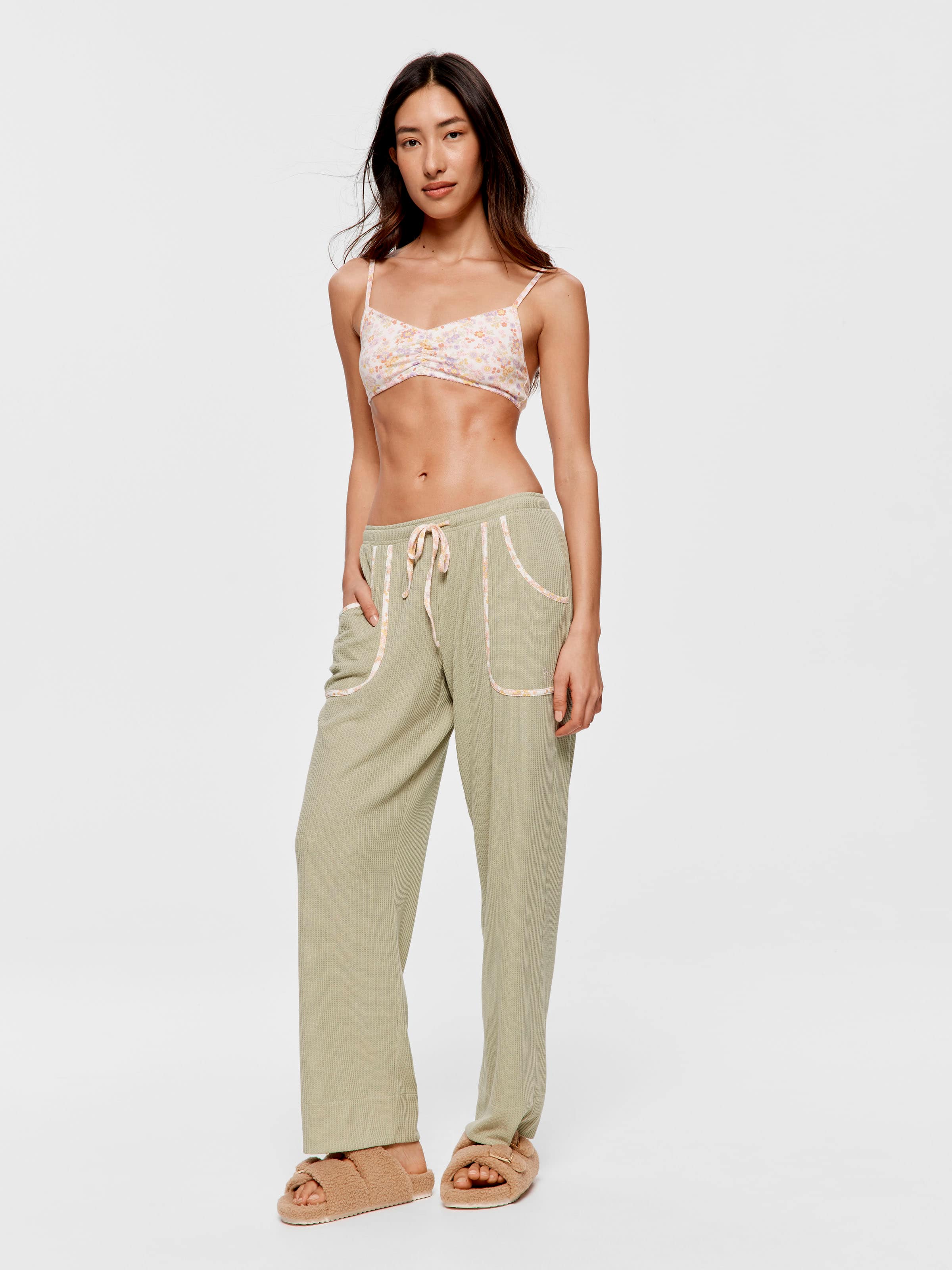 Waffle Straight Leg Pj Pant