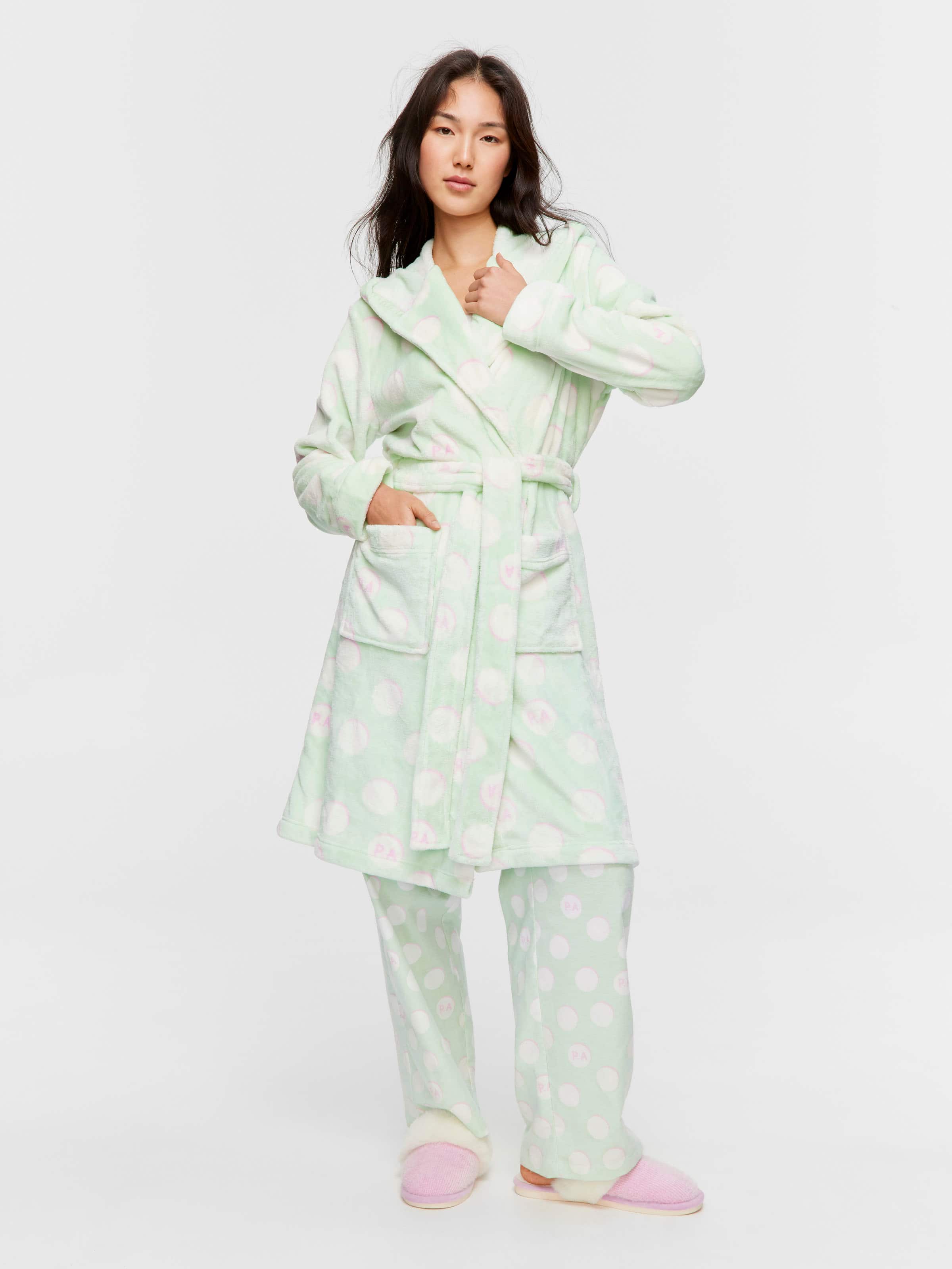 Mint Spot Hooded Gown