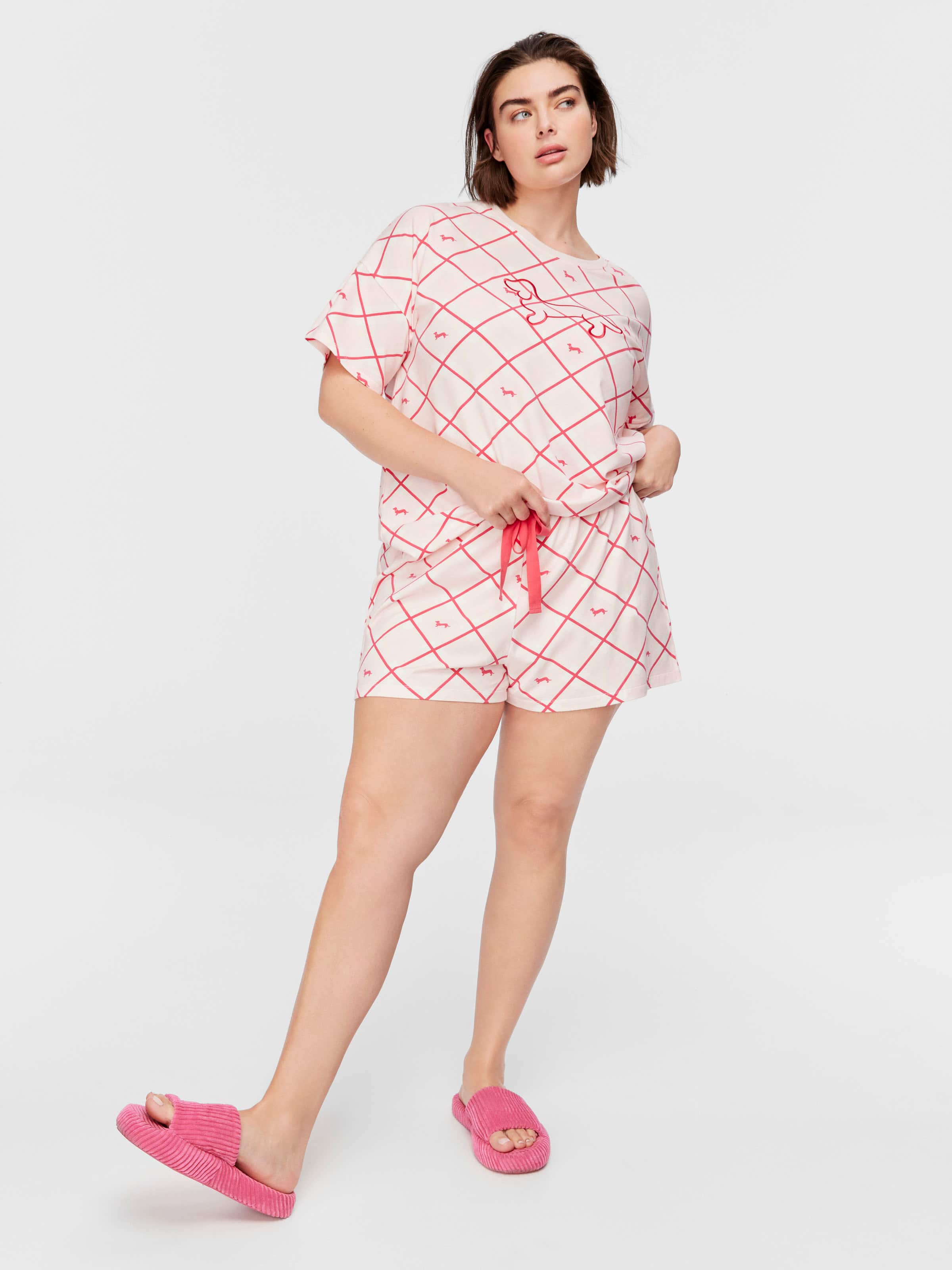 P.A. Plus Penny Check Shortie Pj Set