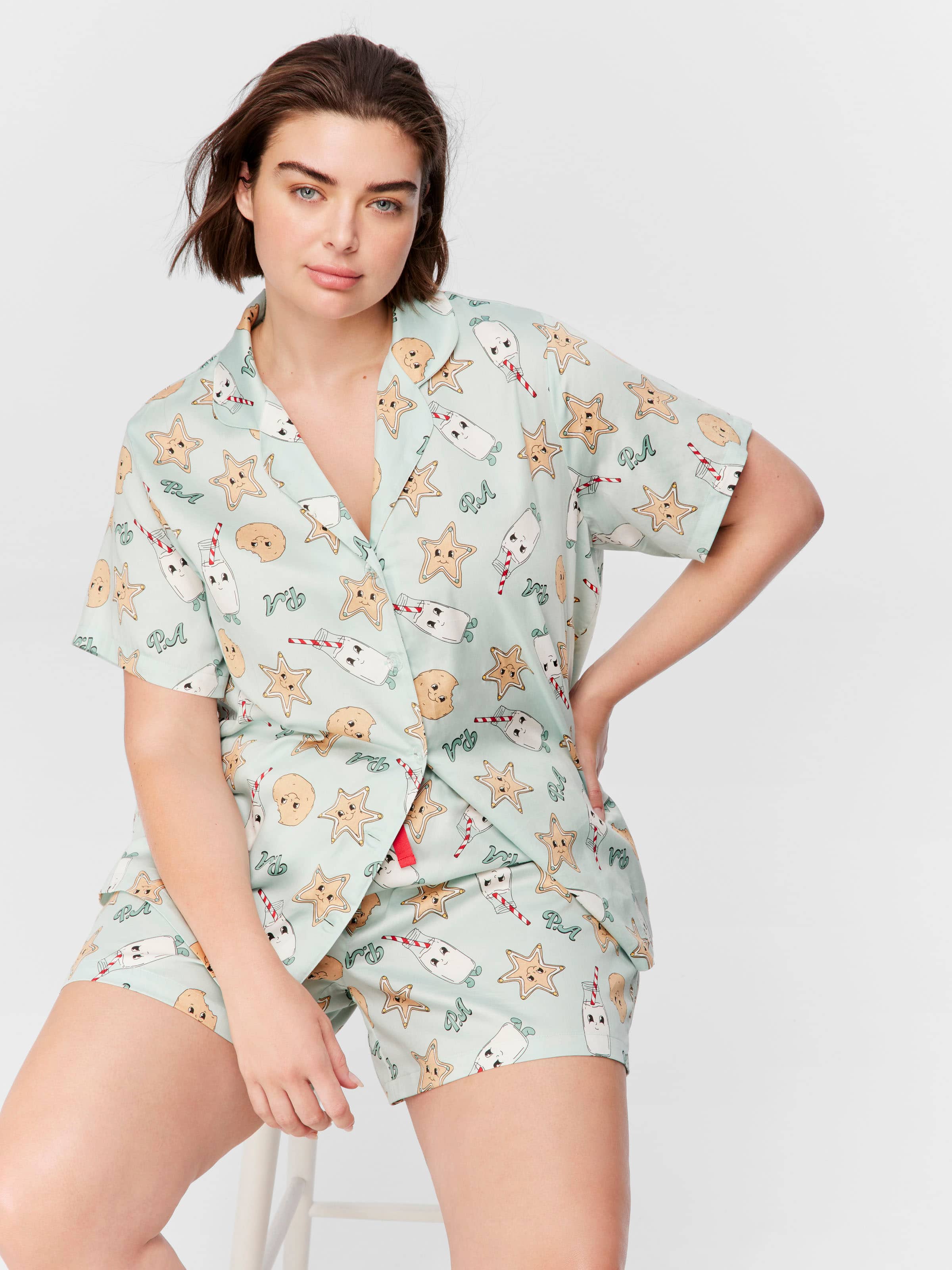 P.A. Plus Milk & Cookies Shortie Pj Set