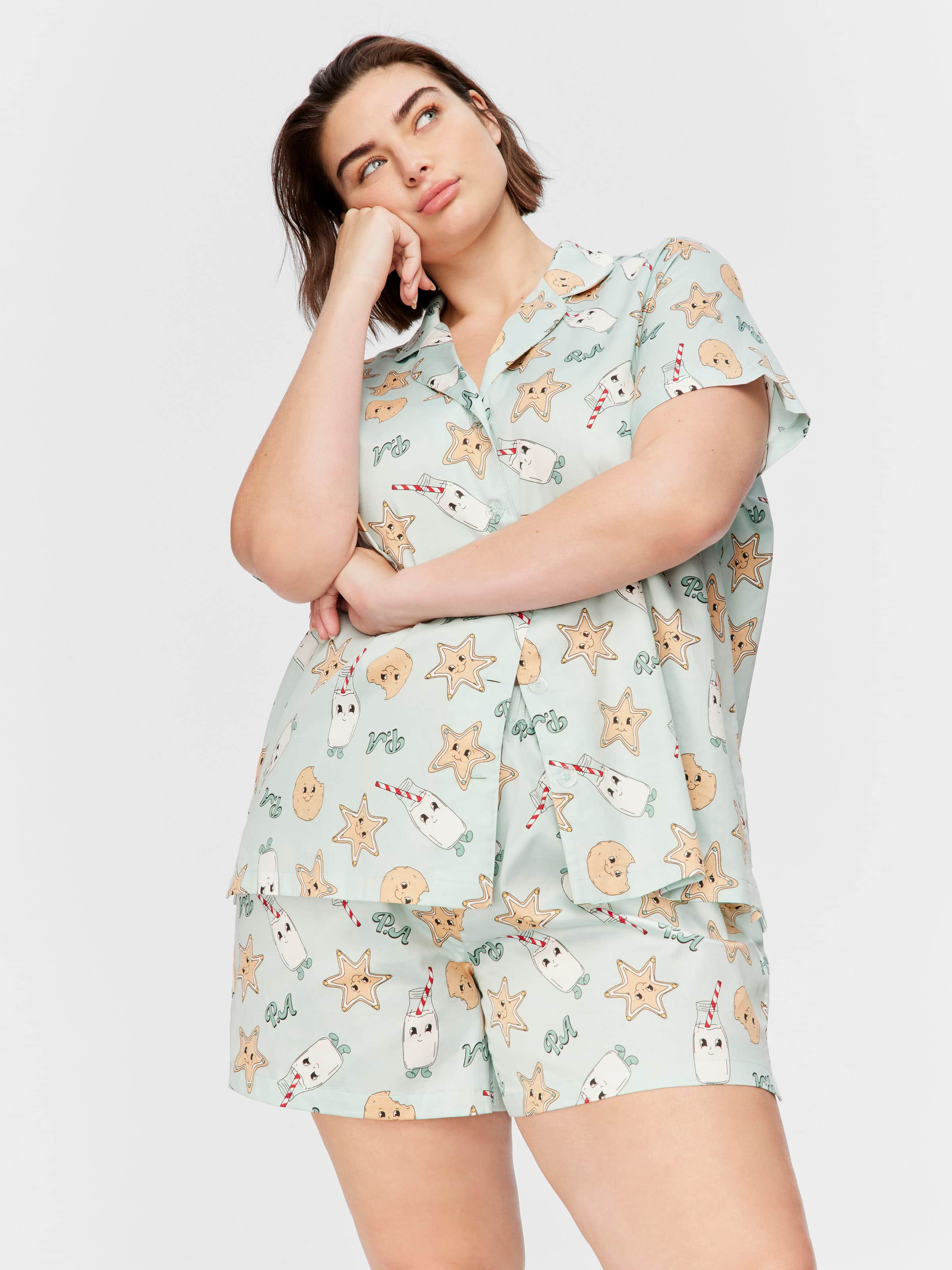 P.A. Plus Milk & Cookies Shortie Pj Set