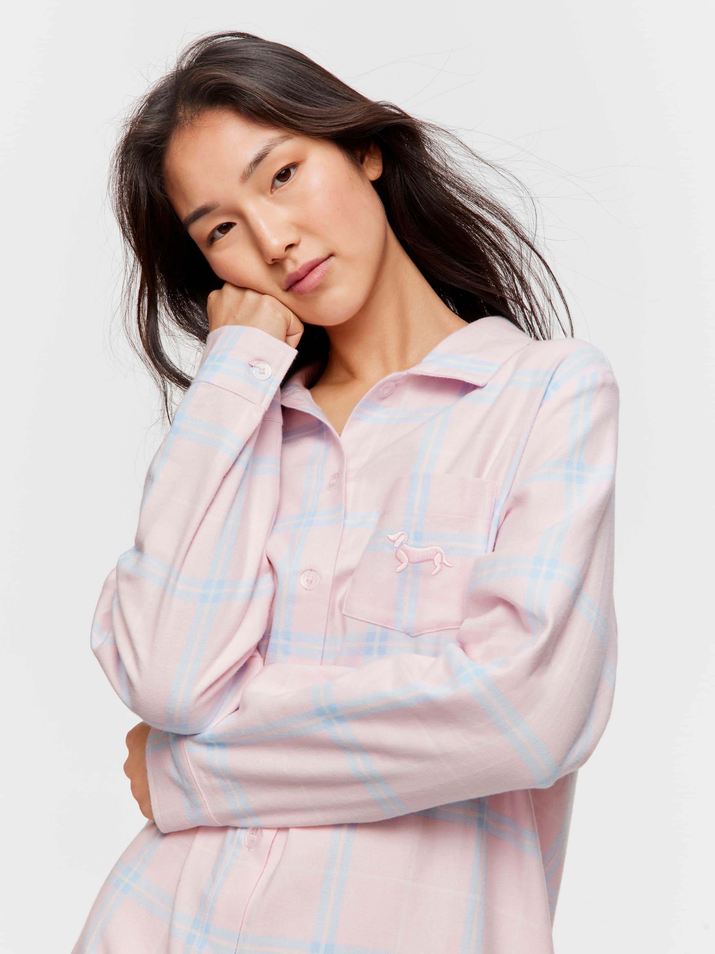 Pink Check Flannelette Nightshirt