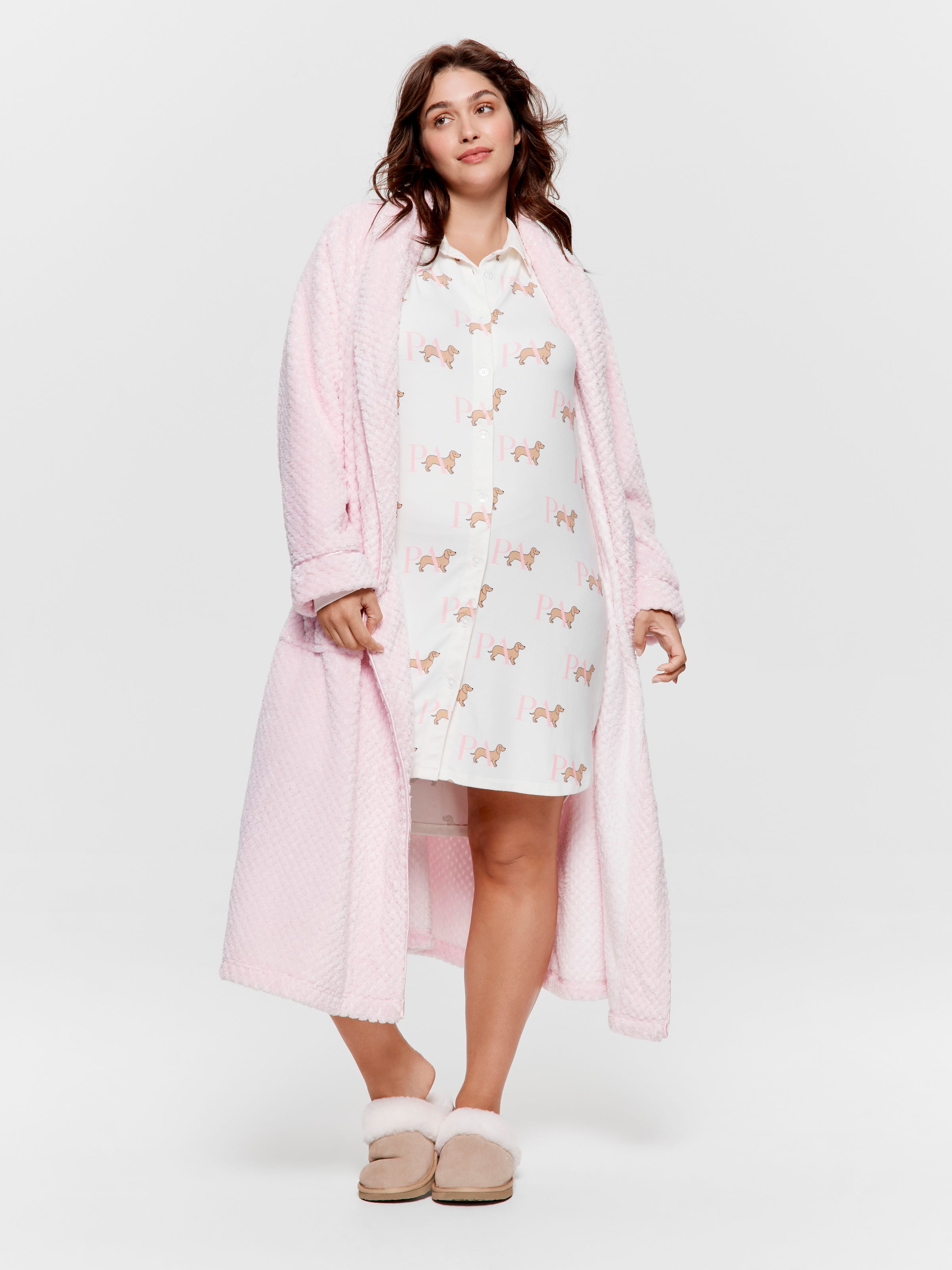 P.A. Plus Penny Short Sleeve Plush Nightshirt