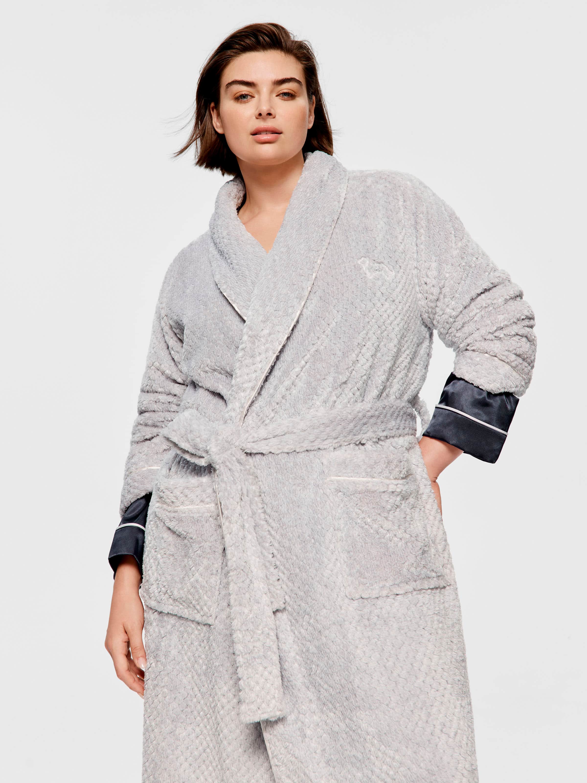 P.A. Plus Peter's Grey Stripe Jacquard Gown