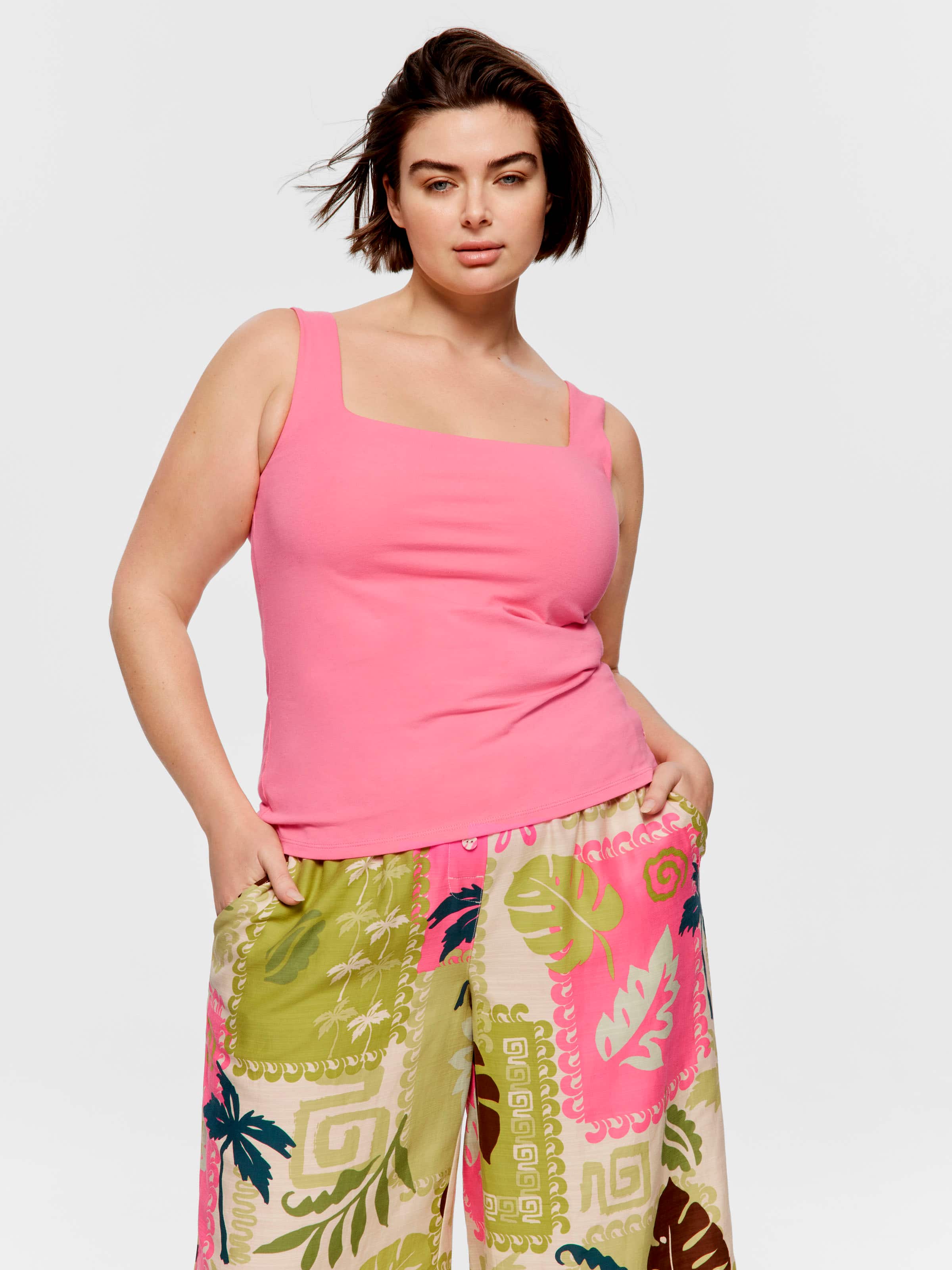 P.A. Plus Pink Shelf Bra Tank