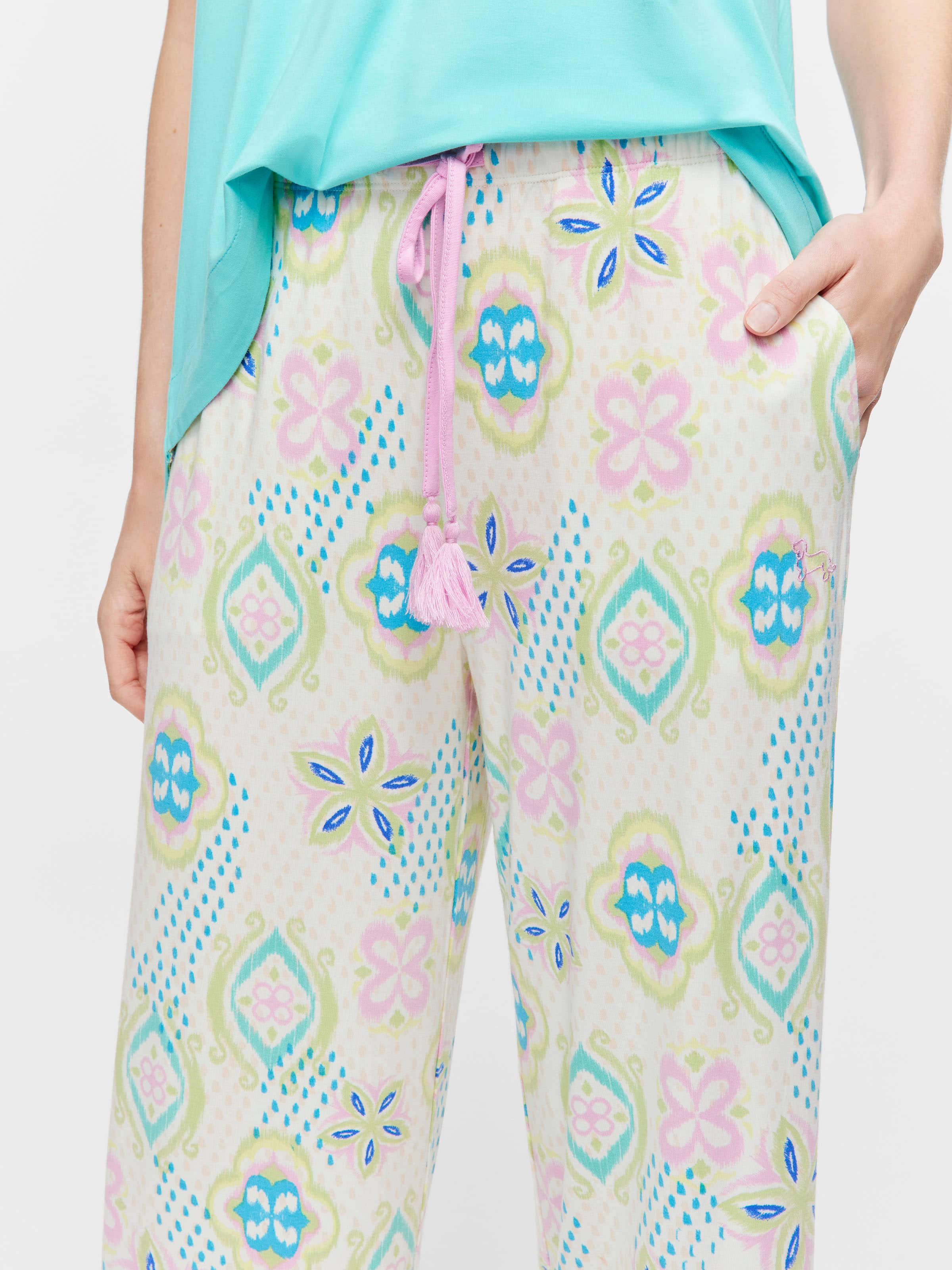 Pastel Printed 3/4 Pj Pant