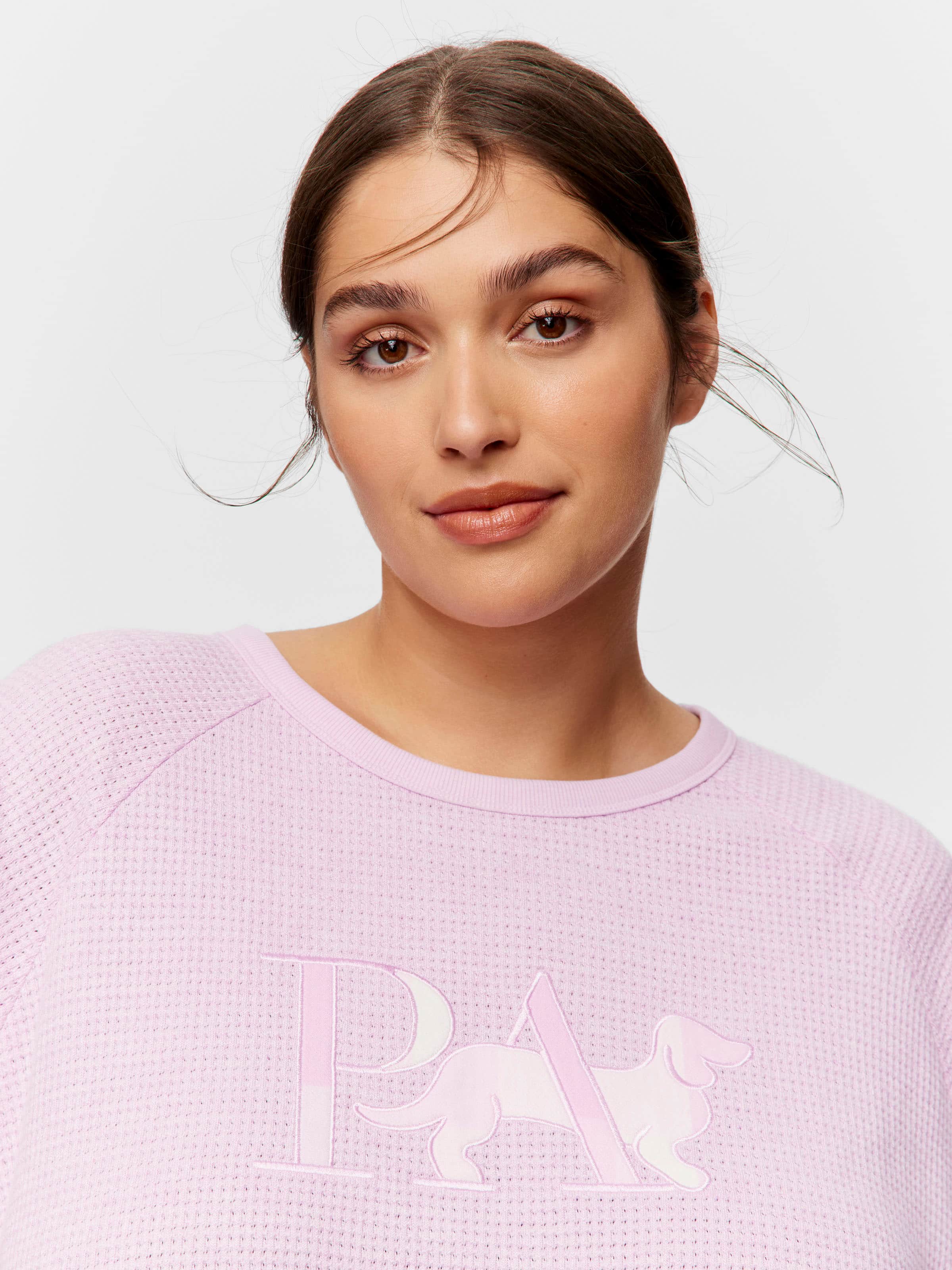 P.A. Plus Lilac Waffle Sweater Top