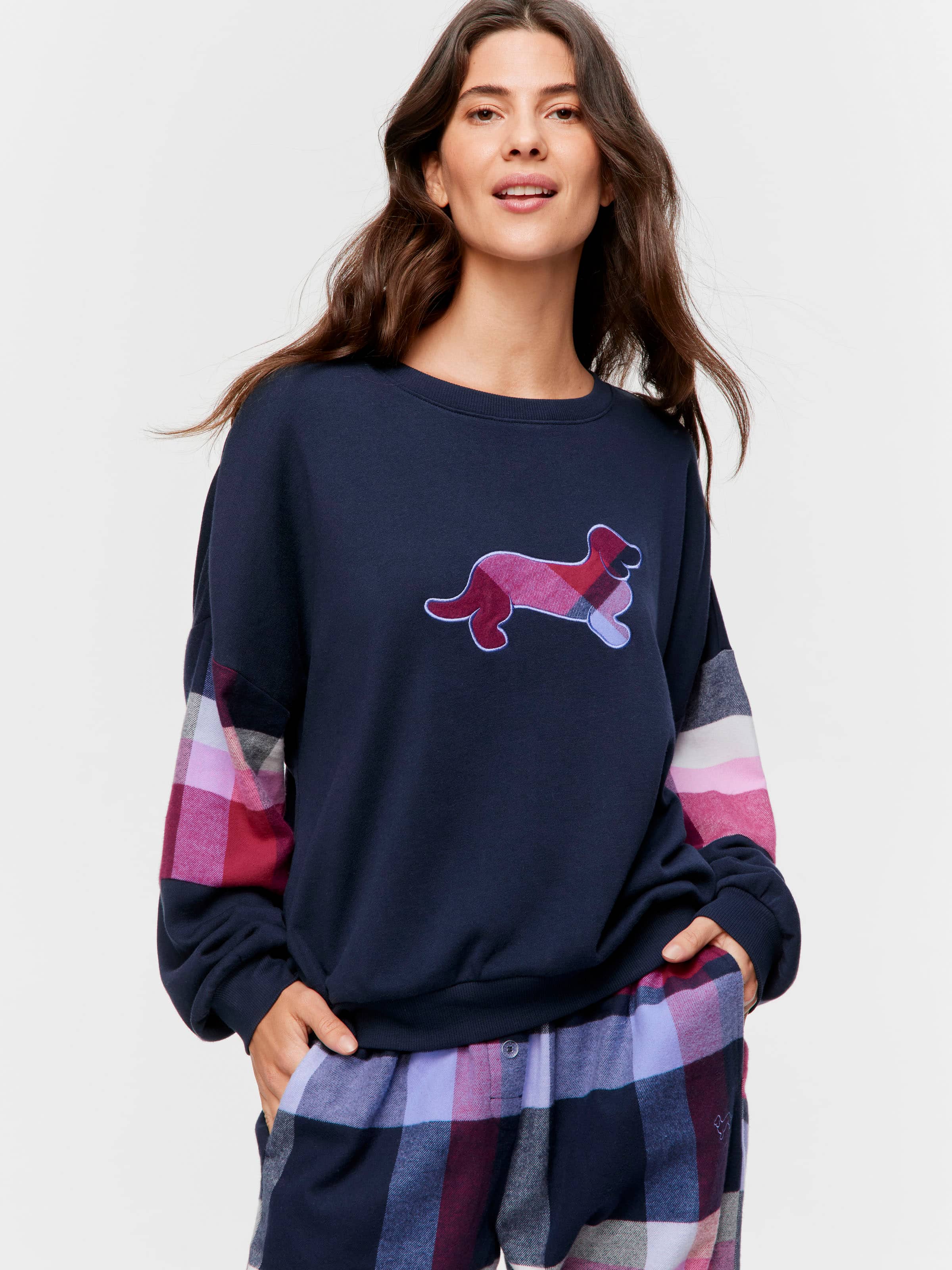 Penny Logo Check Fleece Sweater