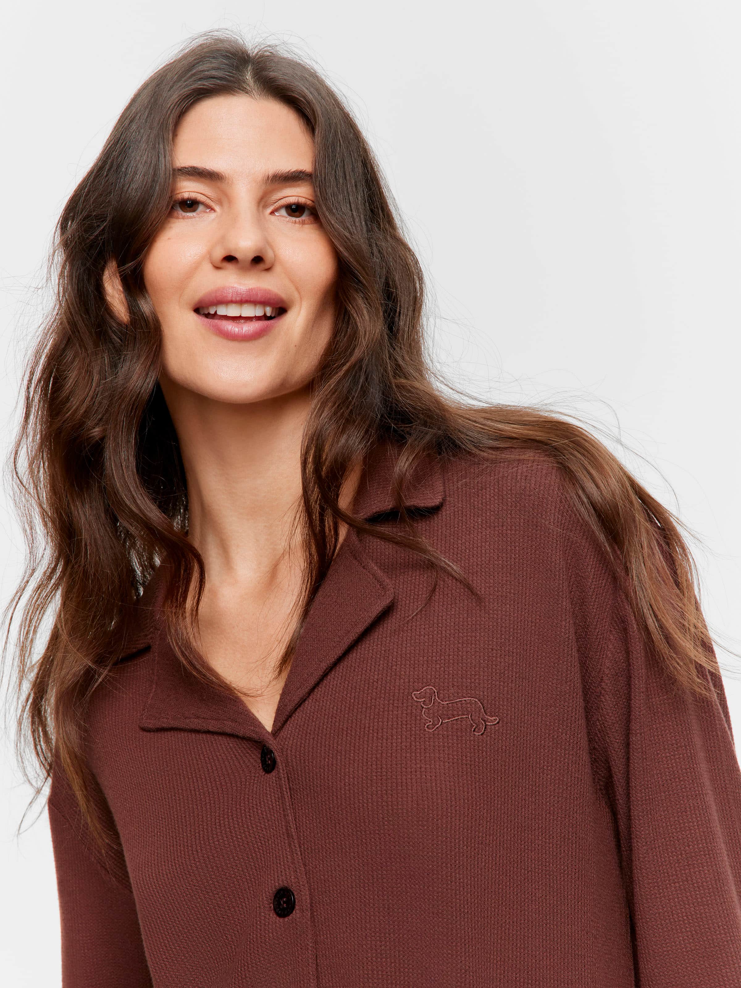 Chocolate Soft Waffle Long Sleeve Shirt