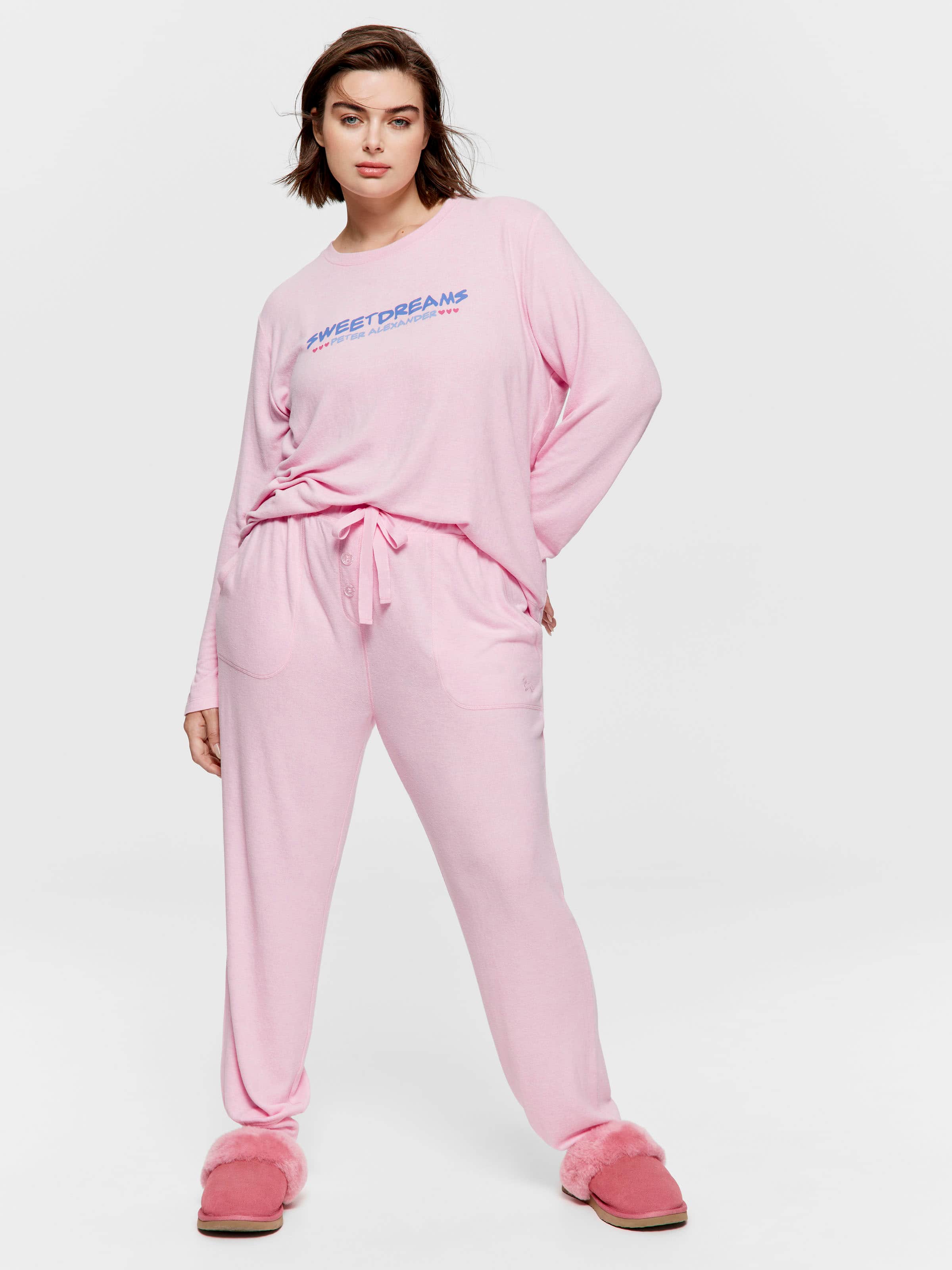 P.A. Plus Pink Marle Fuzzy Easy Pj Pant