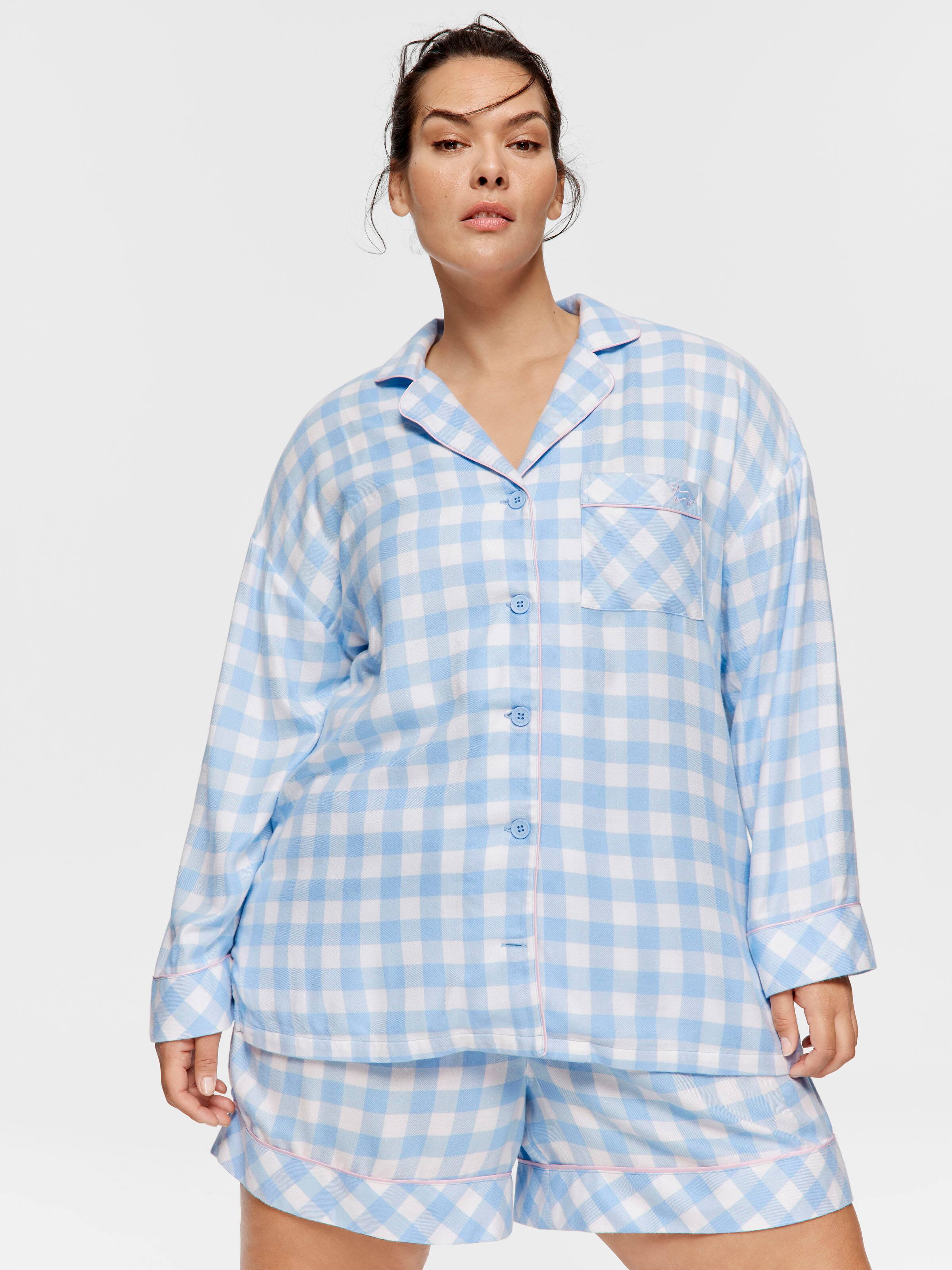 P.A. Plus Blue Gingham Flannelette Shirt