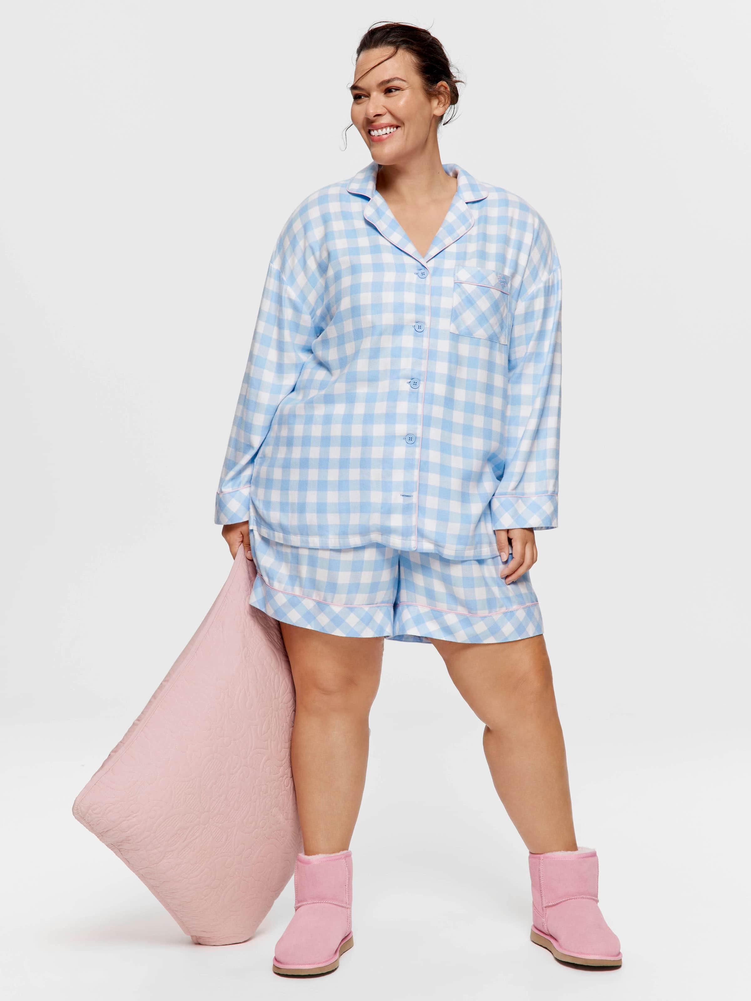 P.A. Plus Blue Gingham Flannelette Shirt