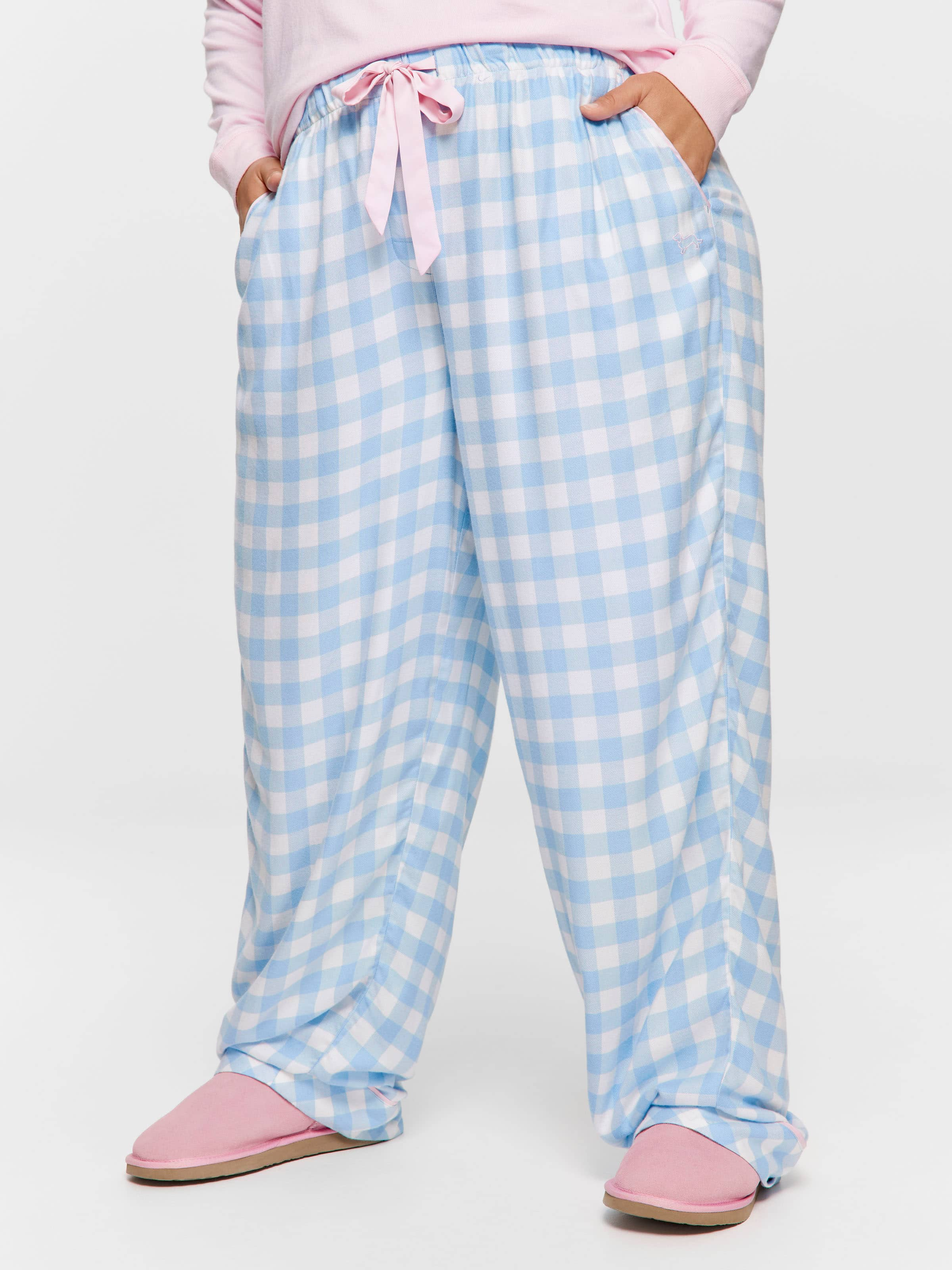 P.A. Plus Blue Gingham Flannelette Pj Pant Peter Alexander Online