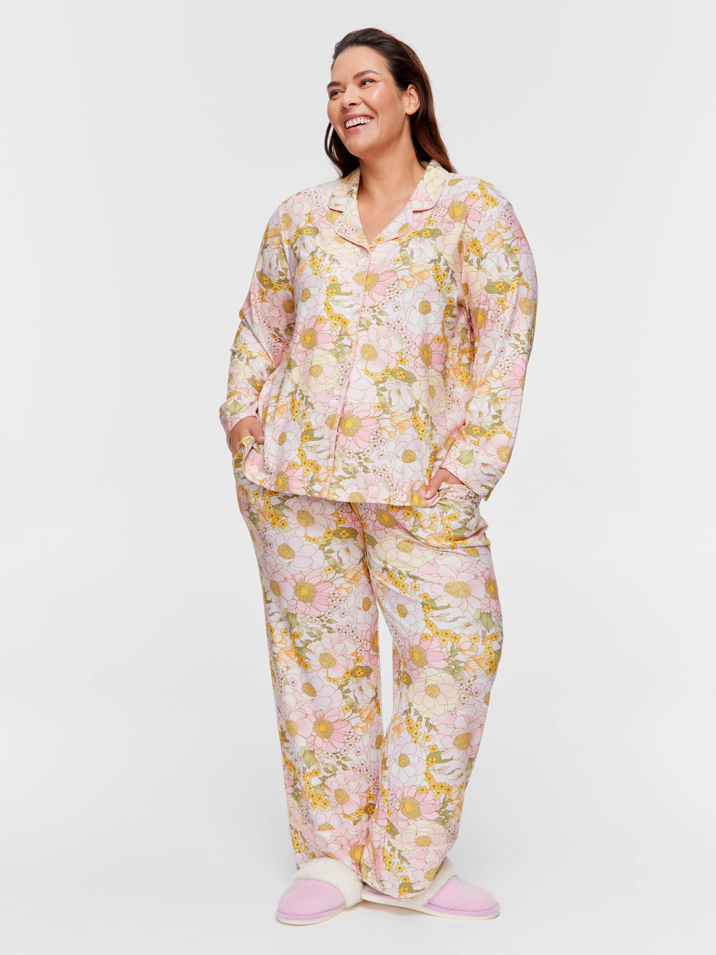 P.A. Plus Pretty Floral Plush Classic Pj Set