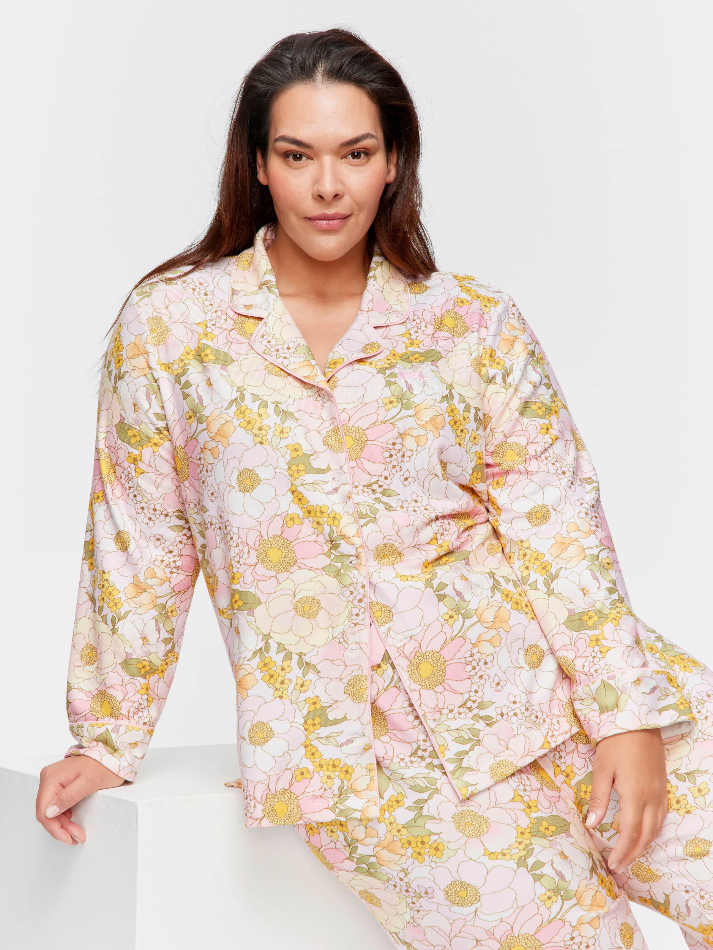 P.A. Plus Pretty Floral Plush Classic Pj Set