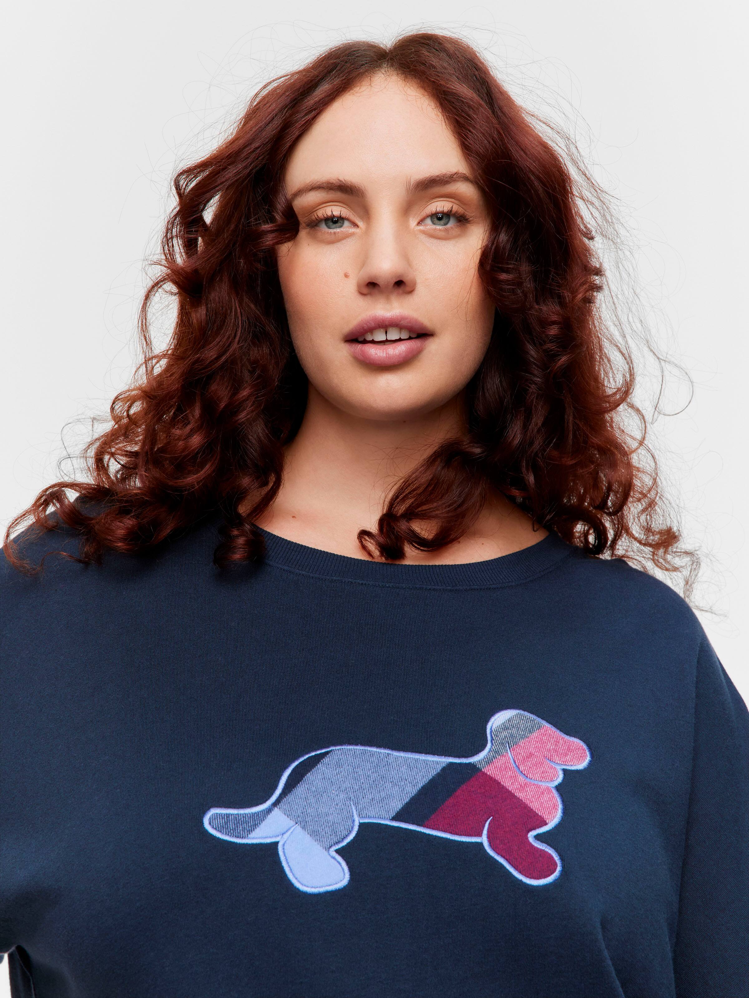 P.A. Plus Penny Logo Check Fleece Sweater