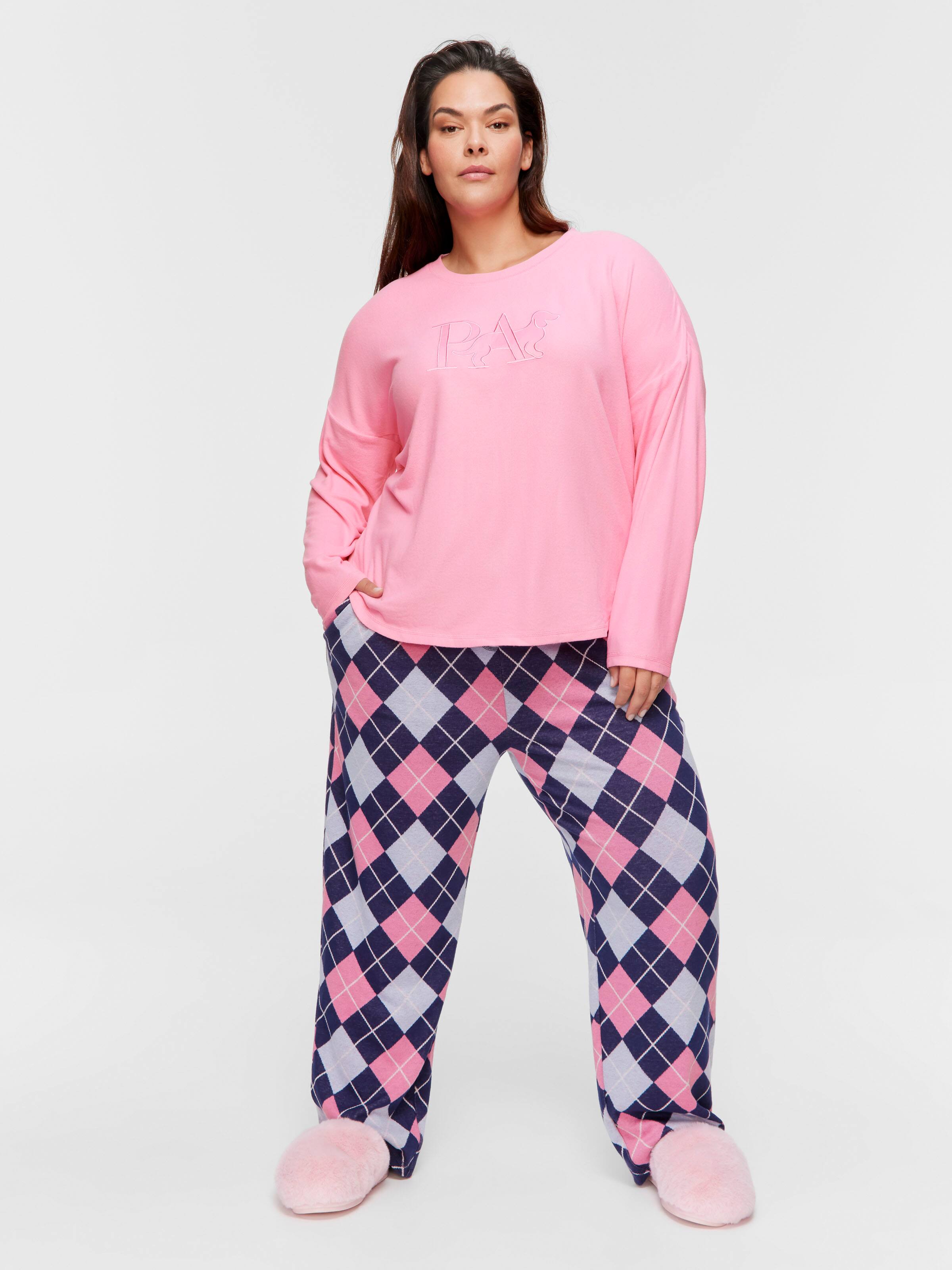 P.A. Plus Pink Plush Logo Sweater