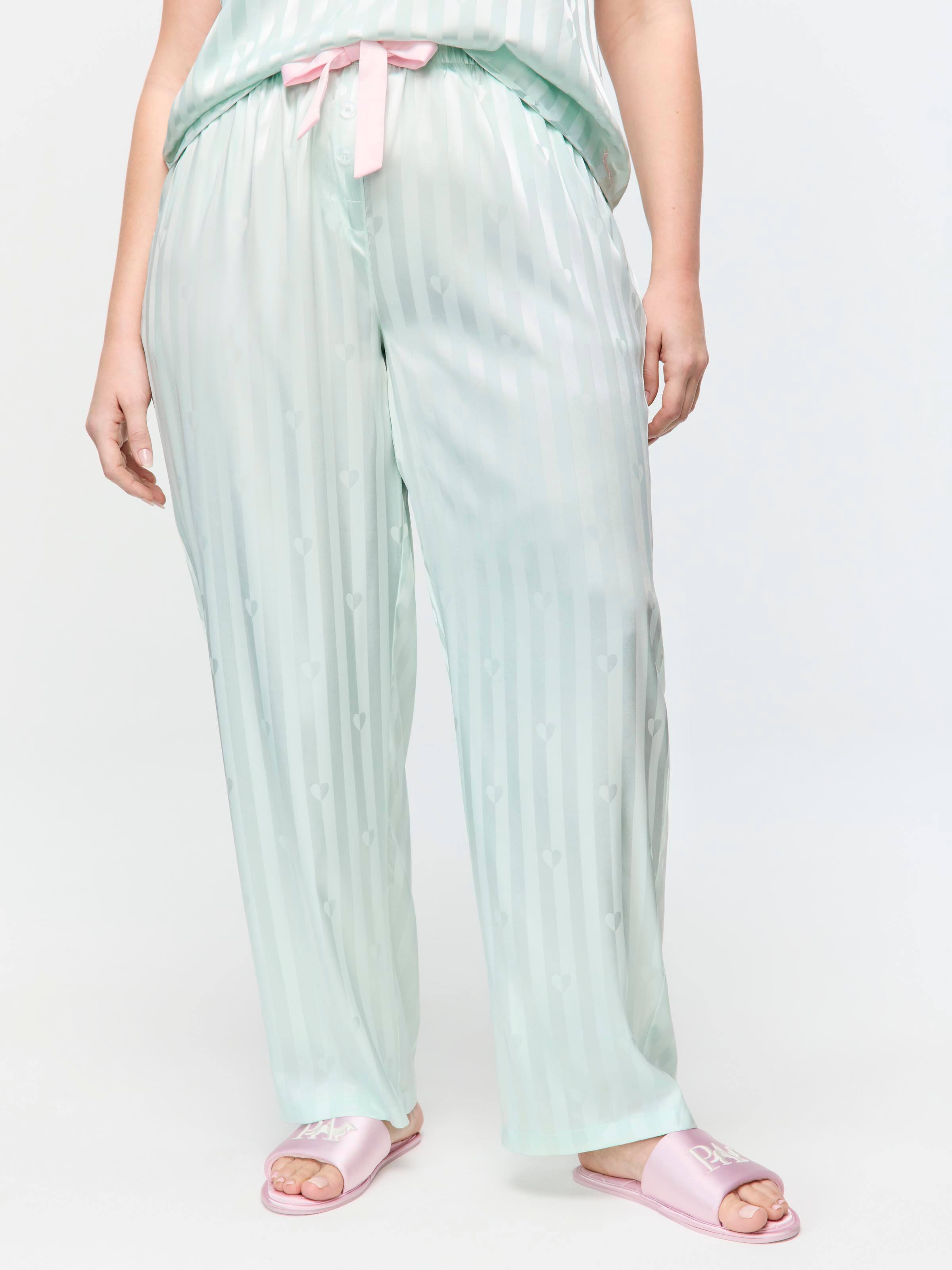 P.A. Plus Mint Satin Classic Pj Pant