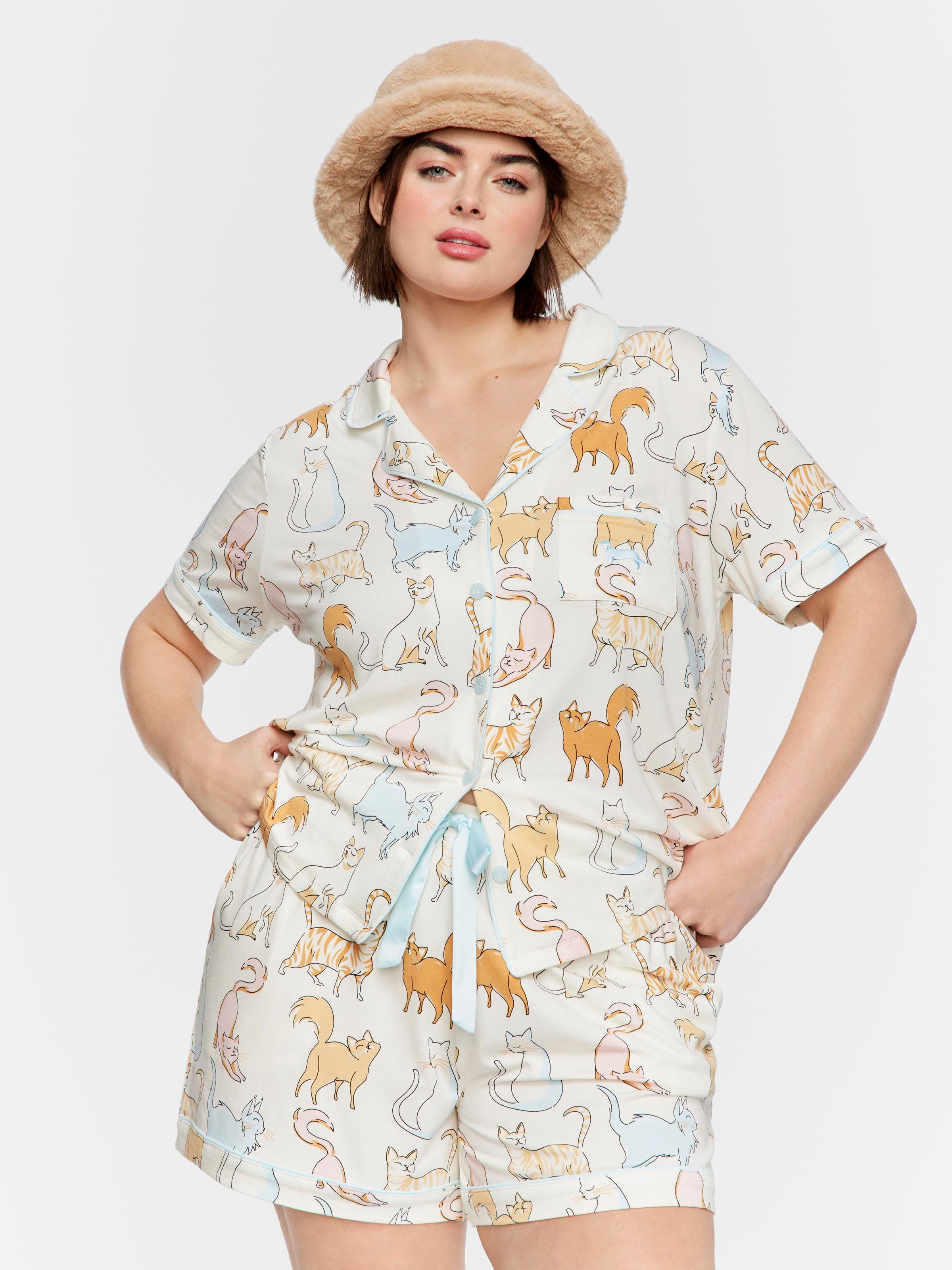 P.A. Plus Cat Shortie Pj Set