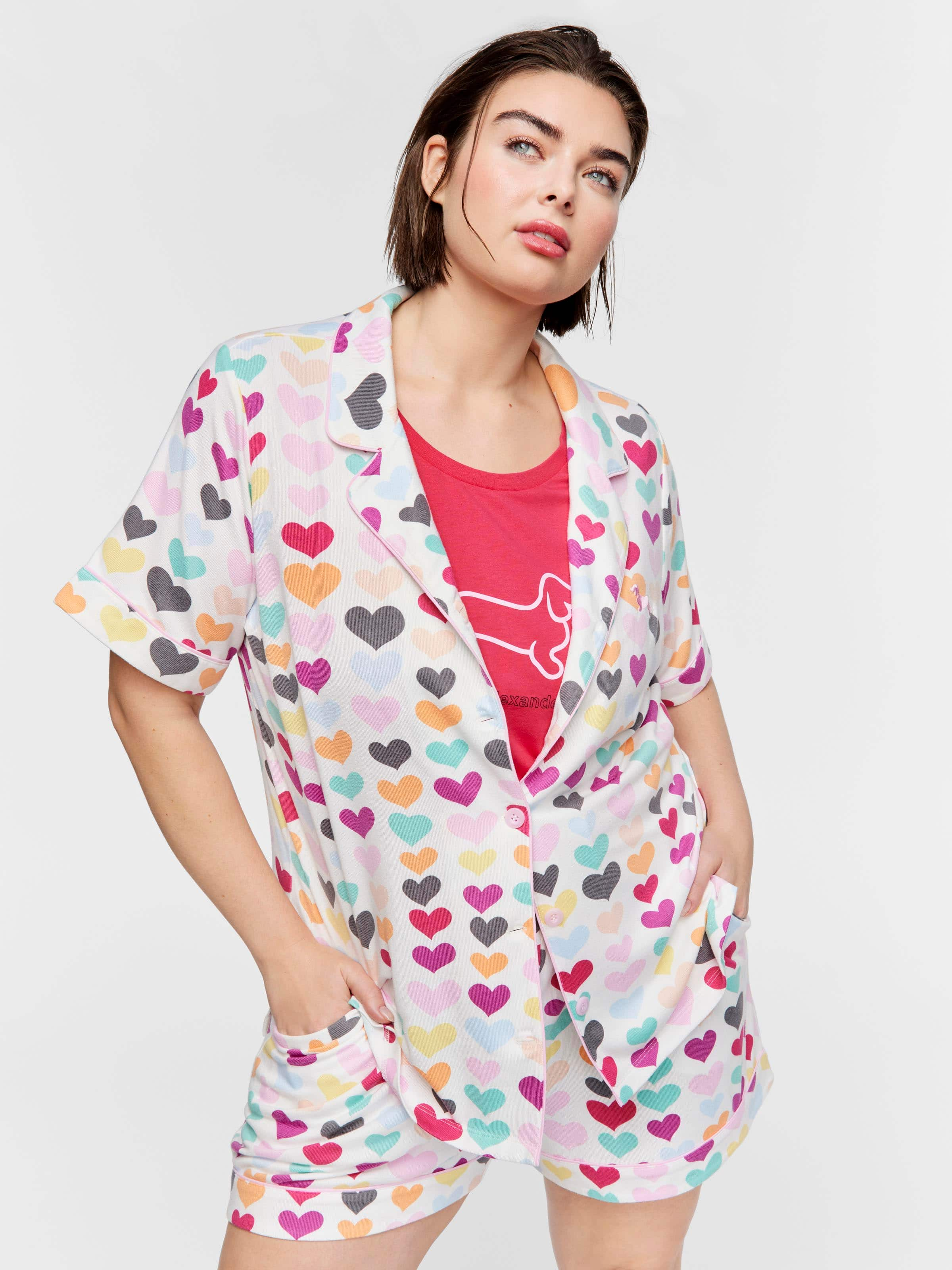 P.A. Plus Heart Shortie Pj Set