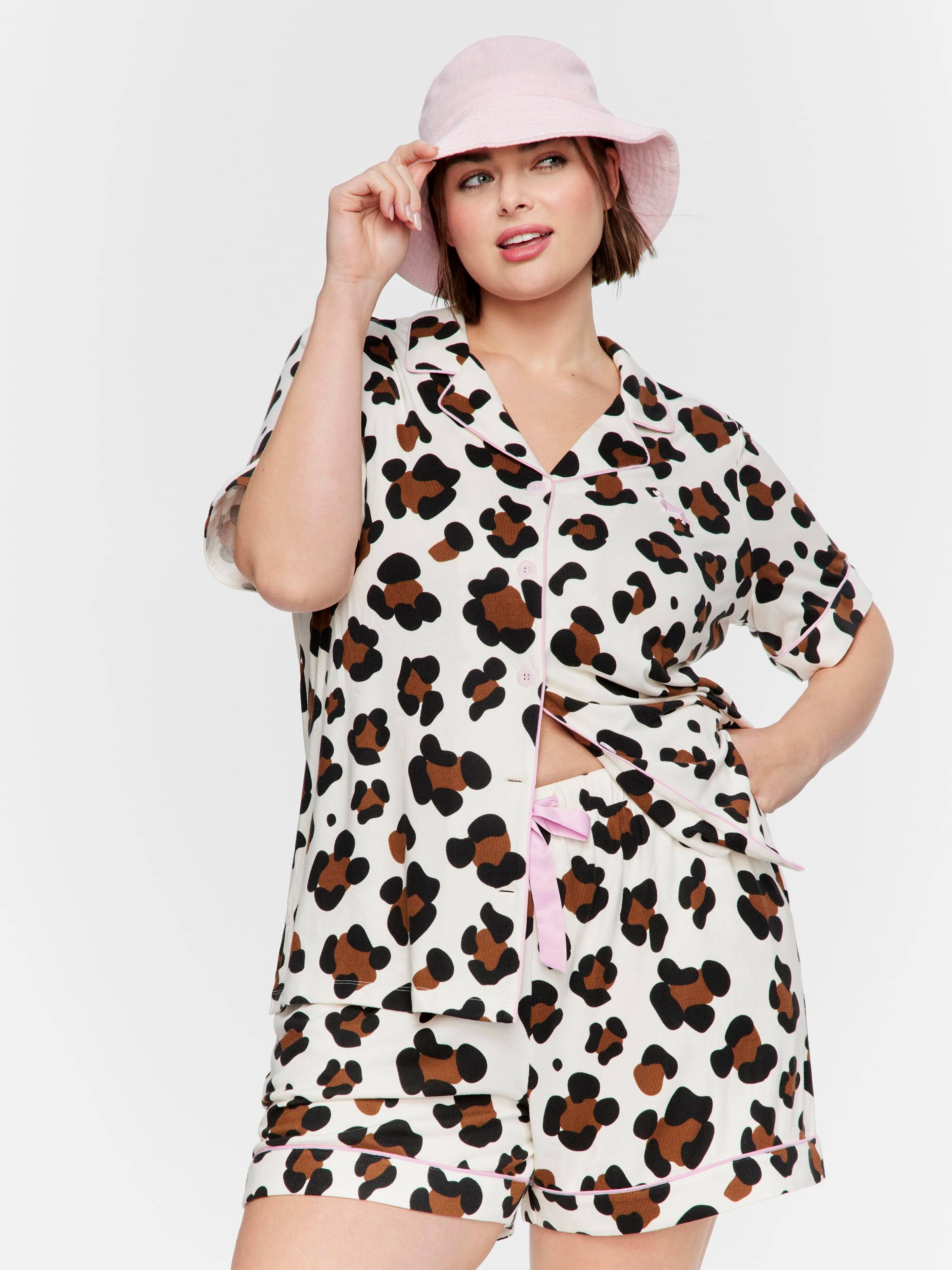 P.A. Plus Leopard Shortie Pj Set