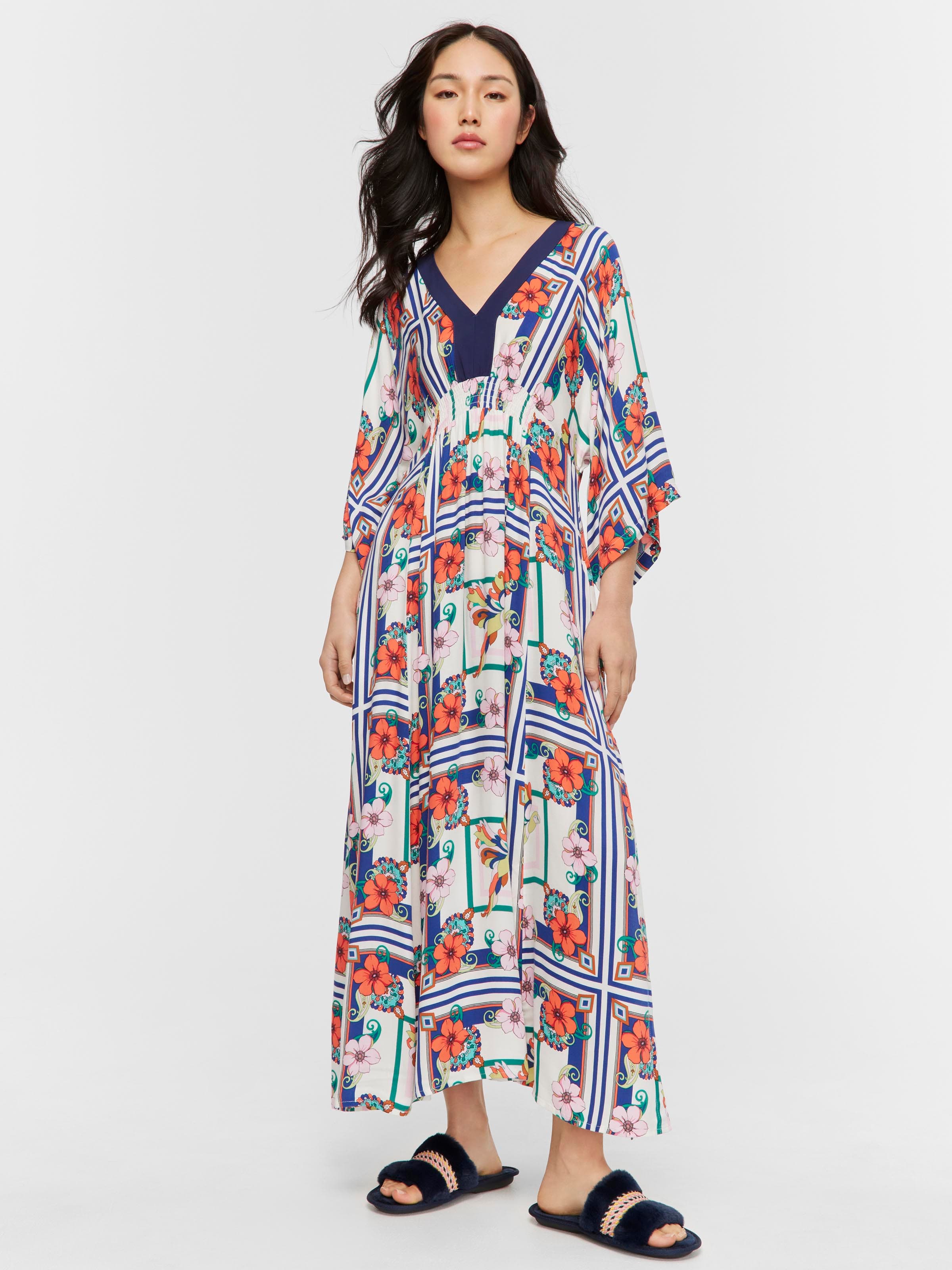 Scarf Print Kimono Nightie