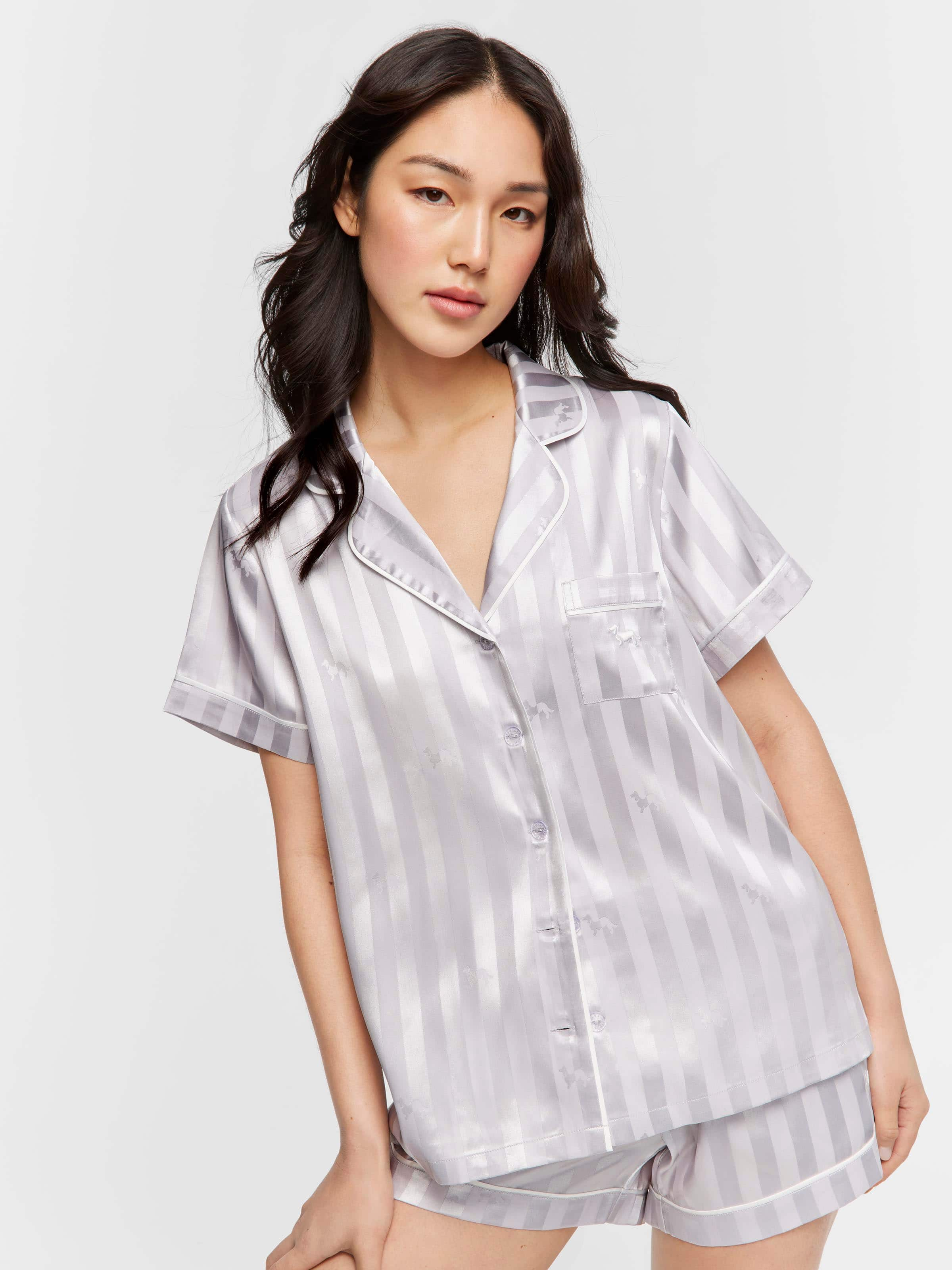 Silver Penny Satin Shirt