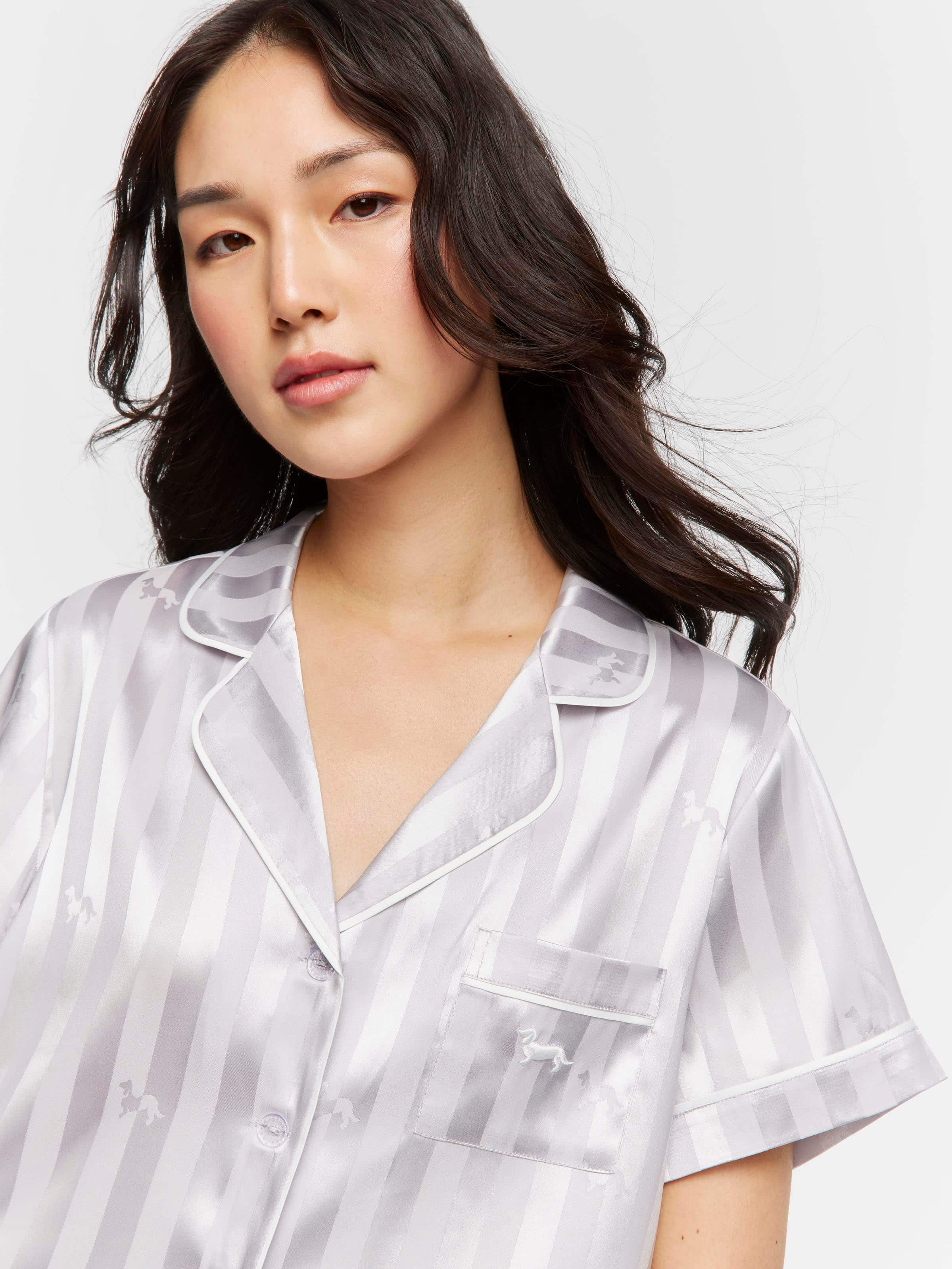 Silver Penny Satin Shirt