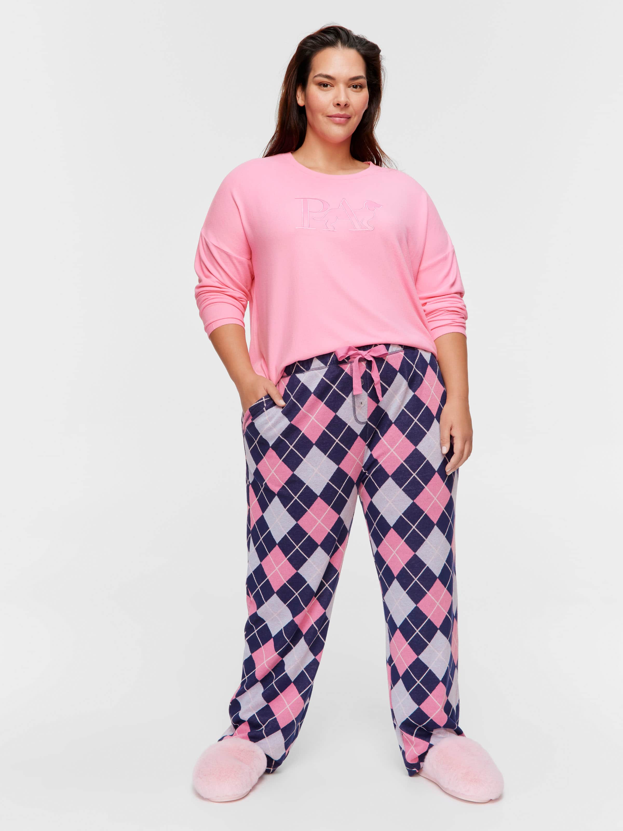 P.A. Plus Argyle Straight Leg Pj Pant
