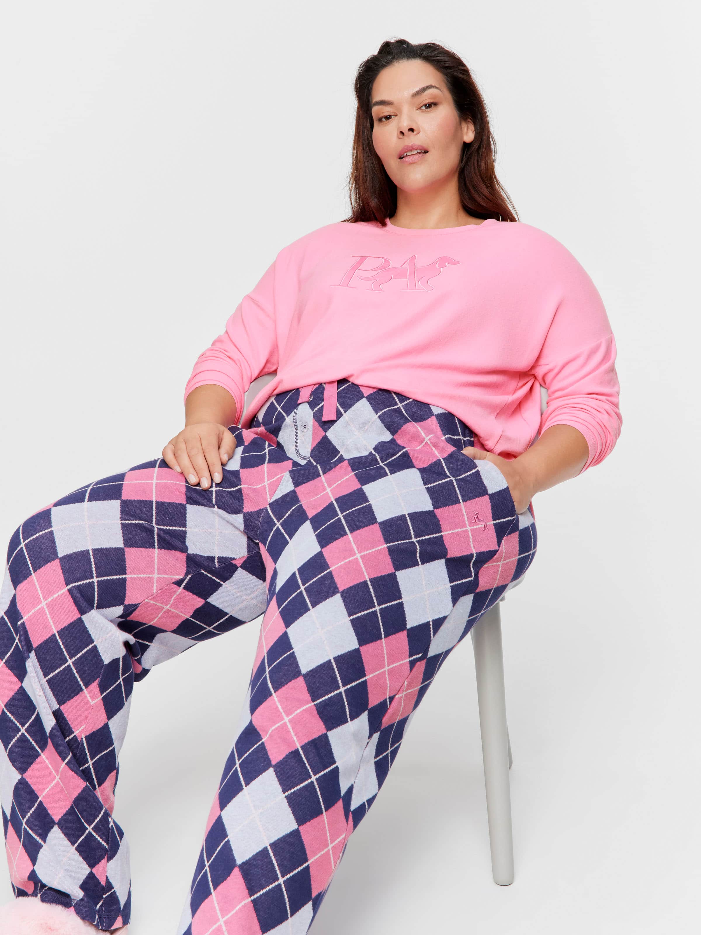 P.A. Plus Argyle Straight Leg Pj Pant