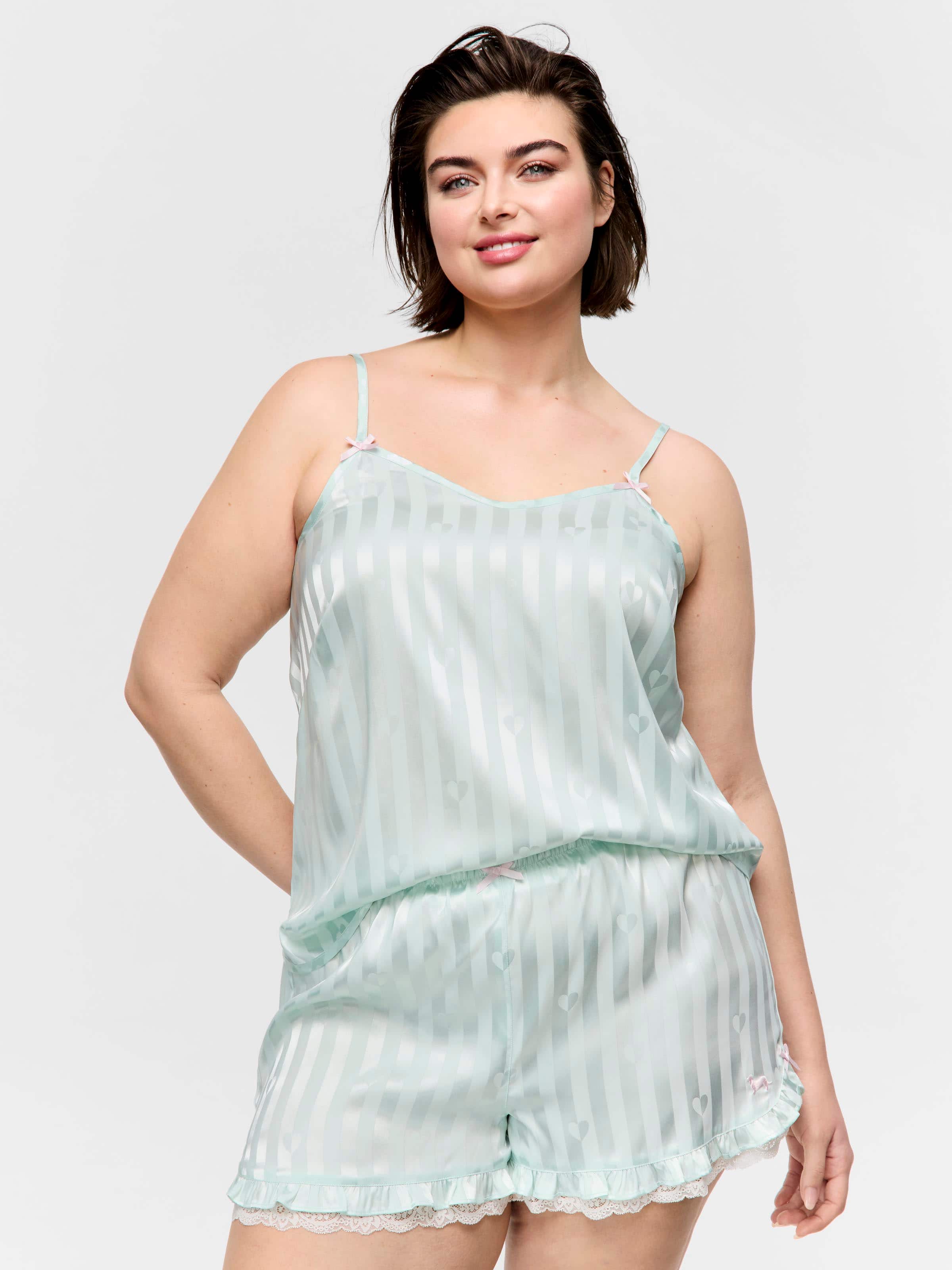 P.A. Plus Mint Stripe Satin Short