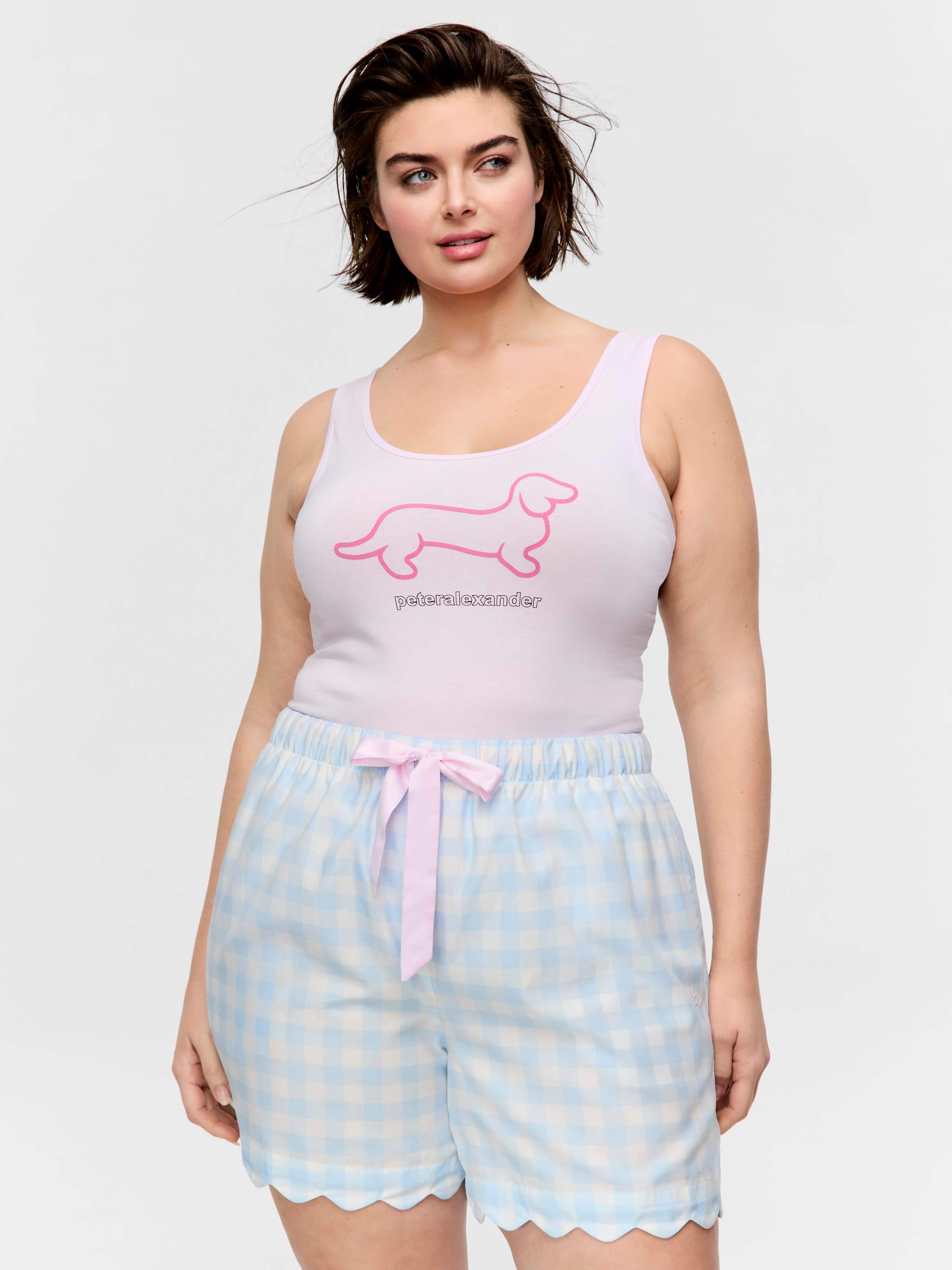 P.A. Plus Gingham Scallop Short
