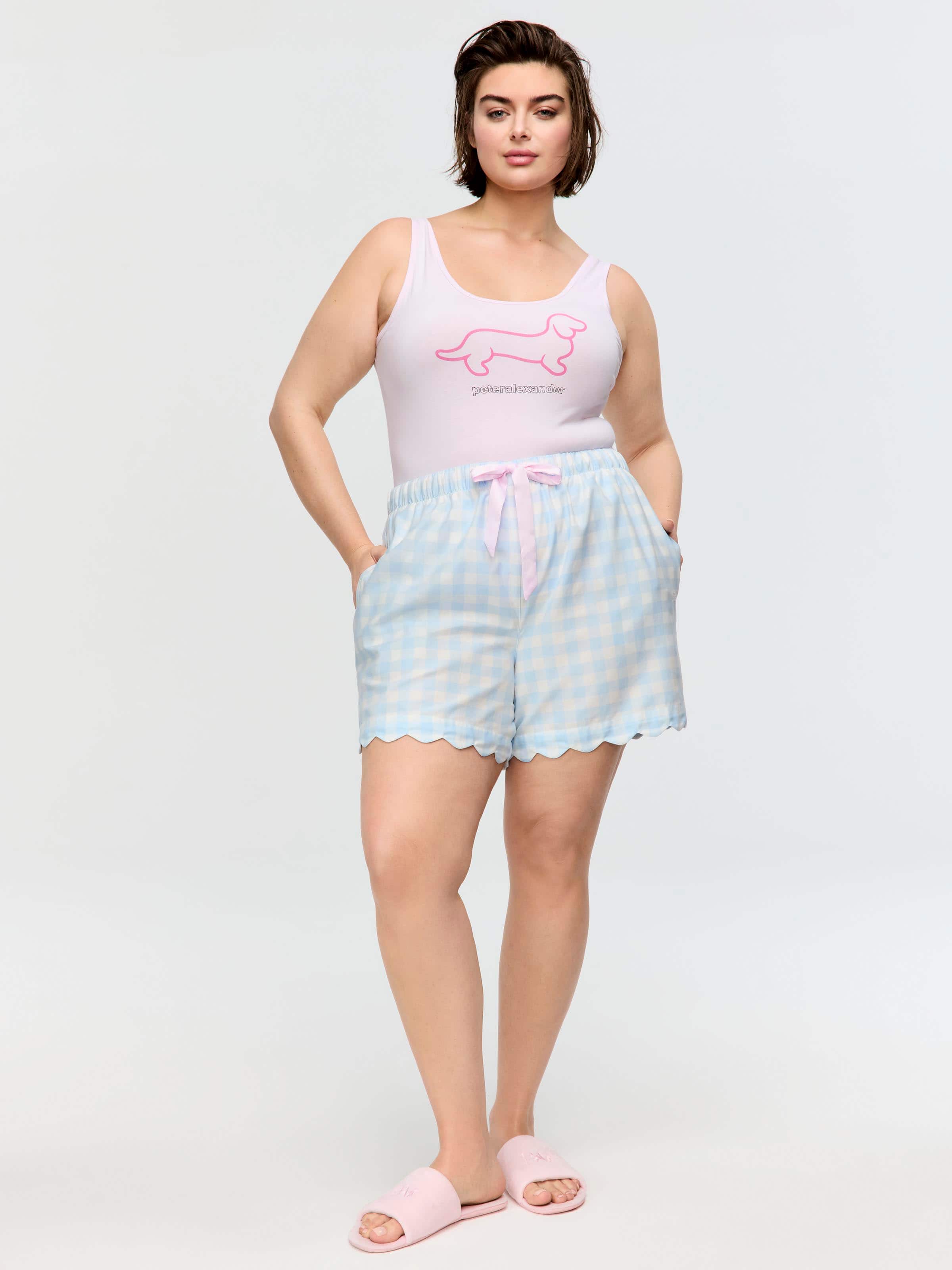 P.A. Plus Gingham Scallop Short