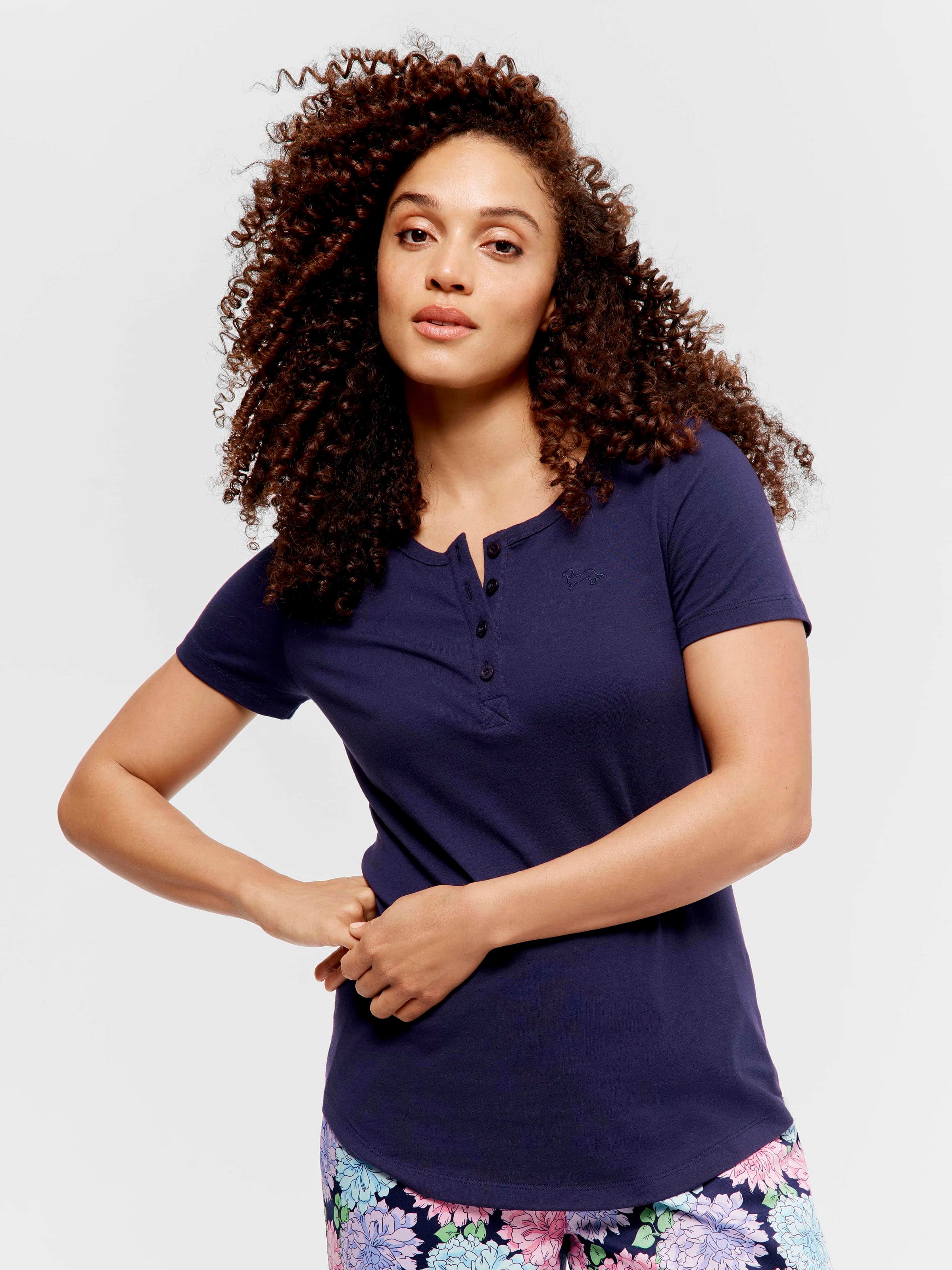 Navy Short Sleeve Henley