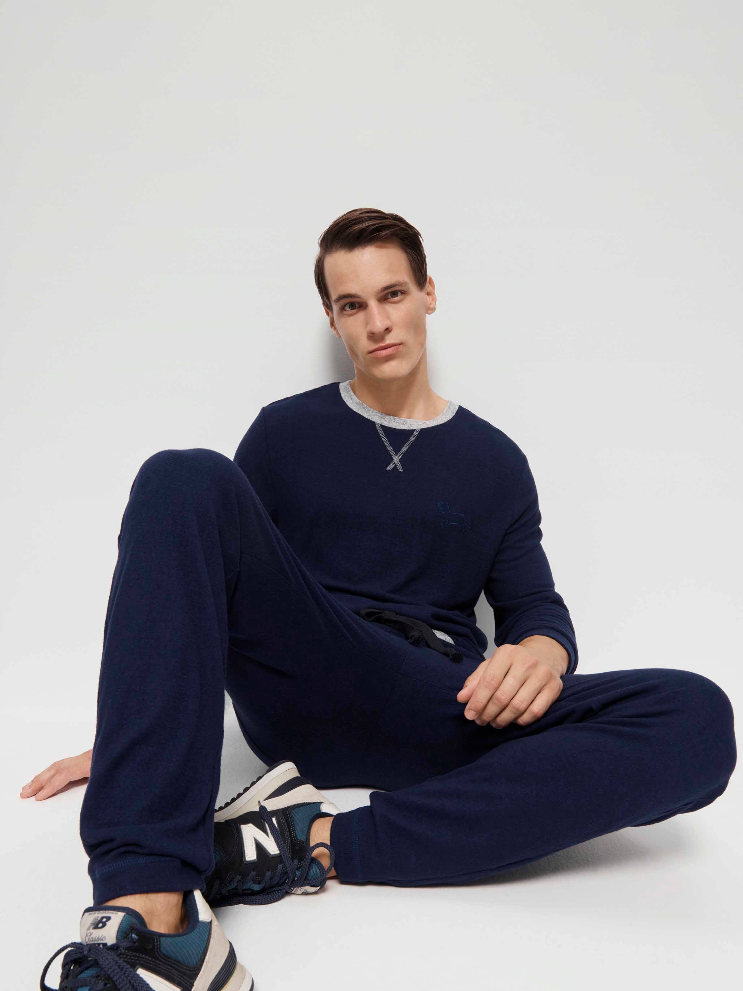 Navy Fuzzy Sweatpant