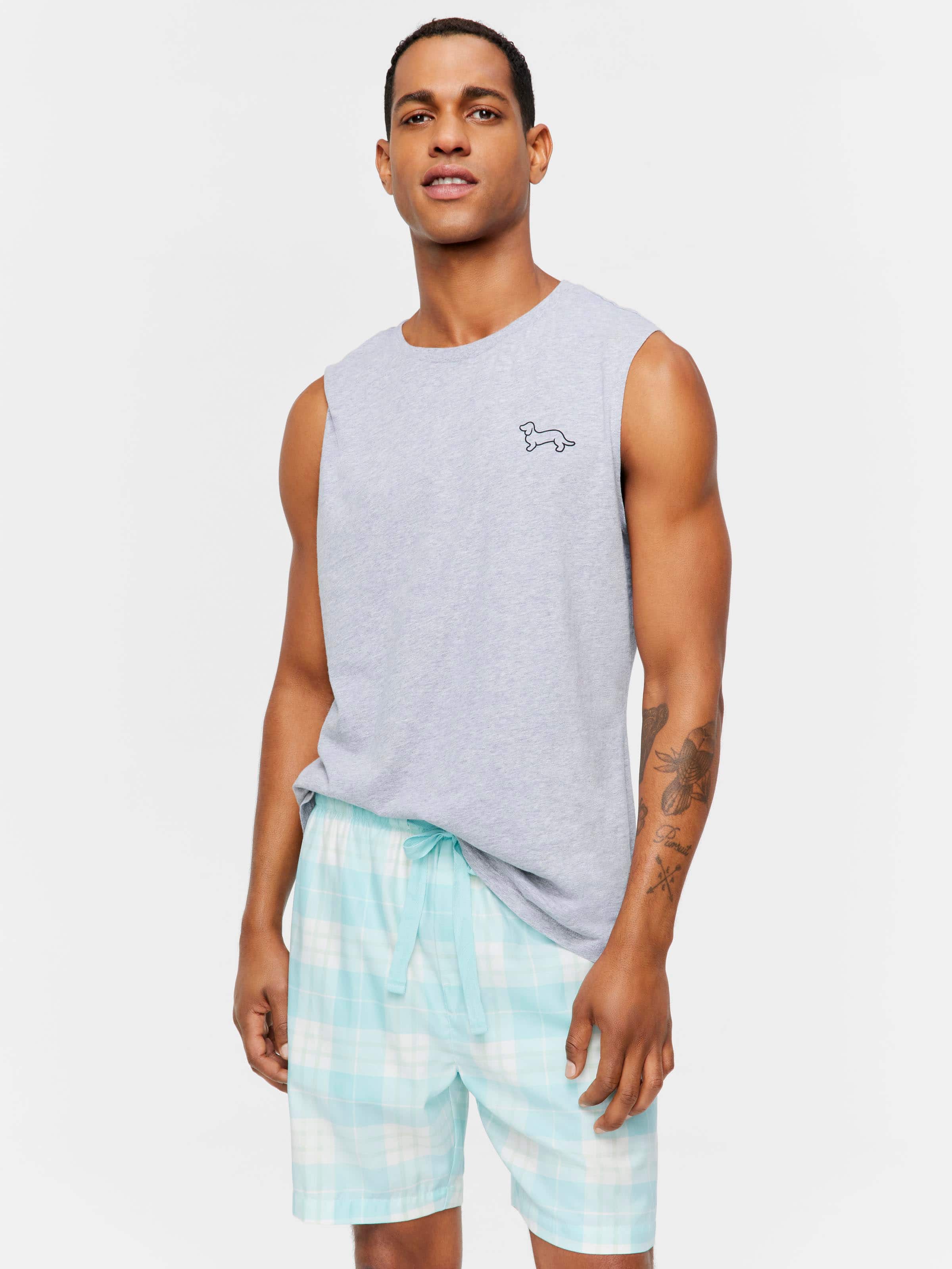 Sage Check Mid Short