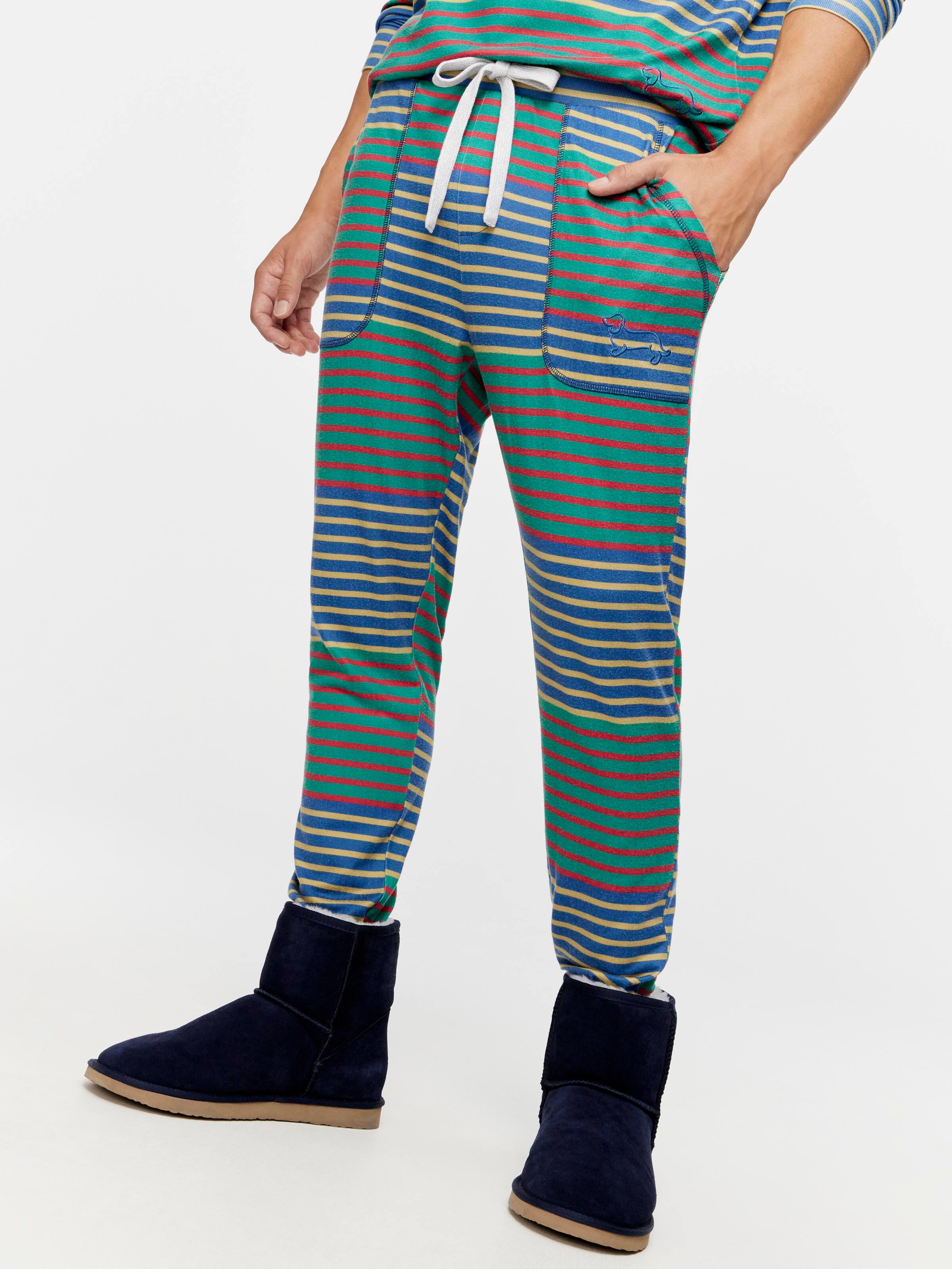 Preppy Stripe Fleece Jogger Pj Pant