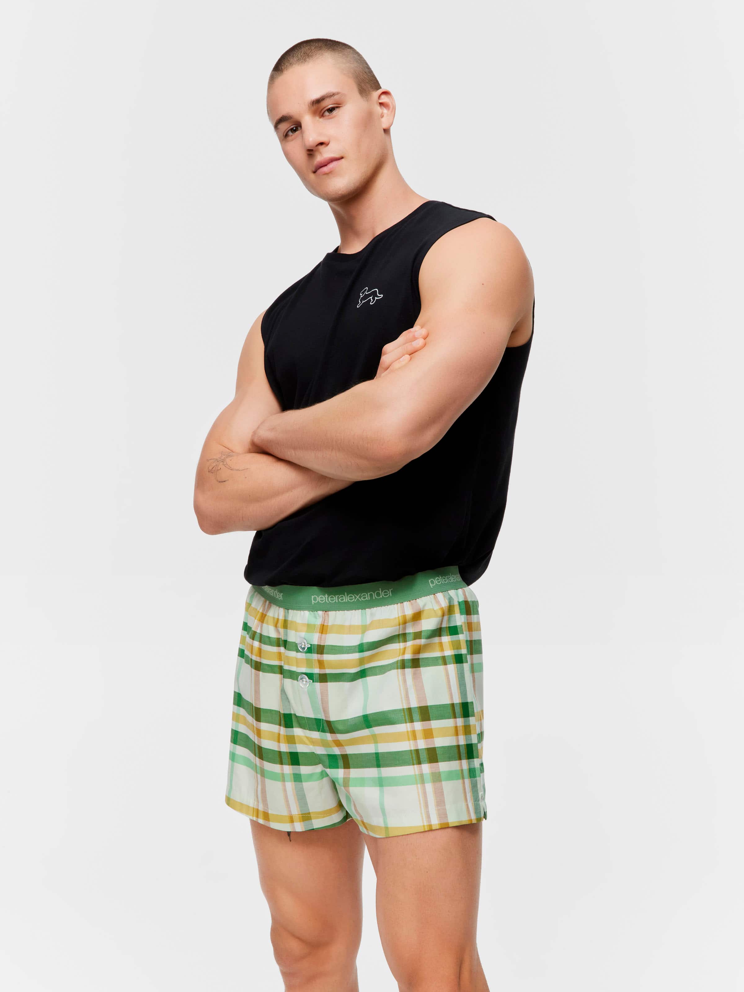 Green Check Boxer Short